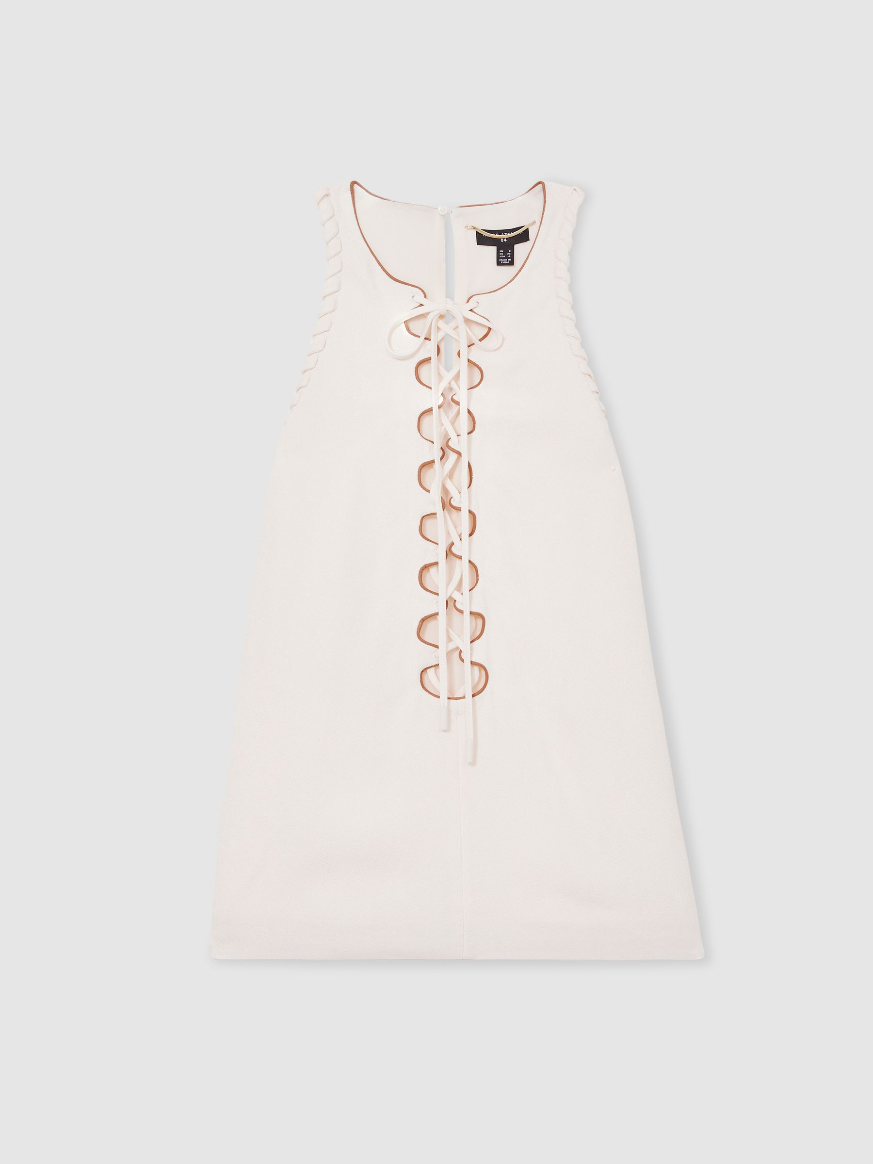 Atelier Satin-Crepe Cut-Out Top in Cream