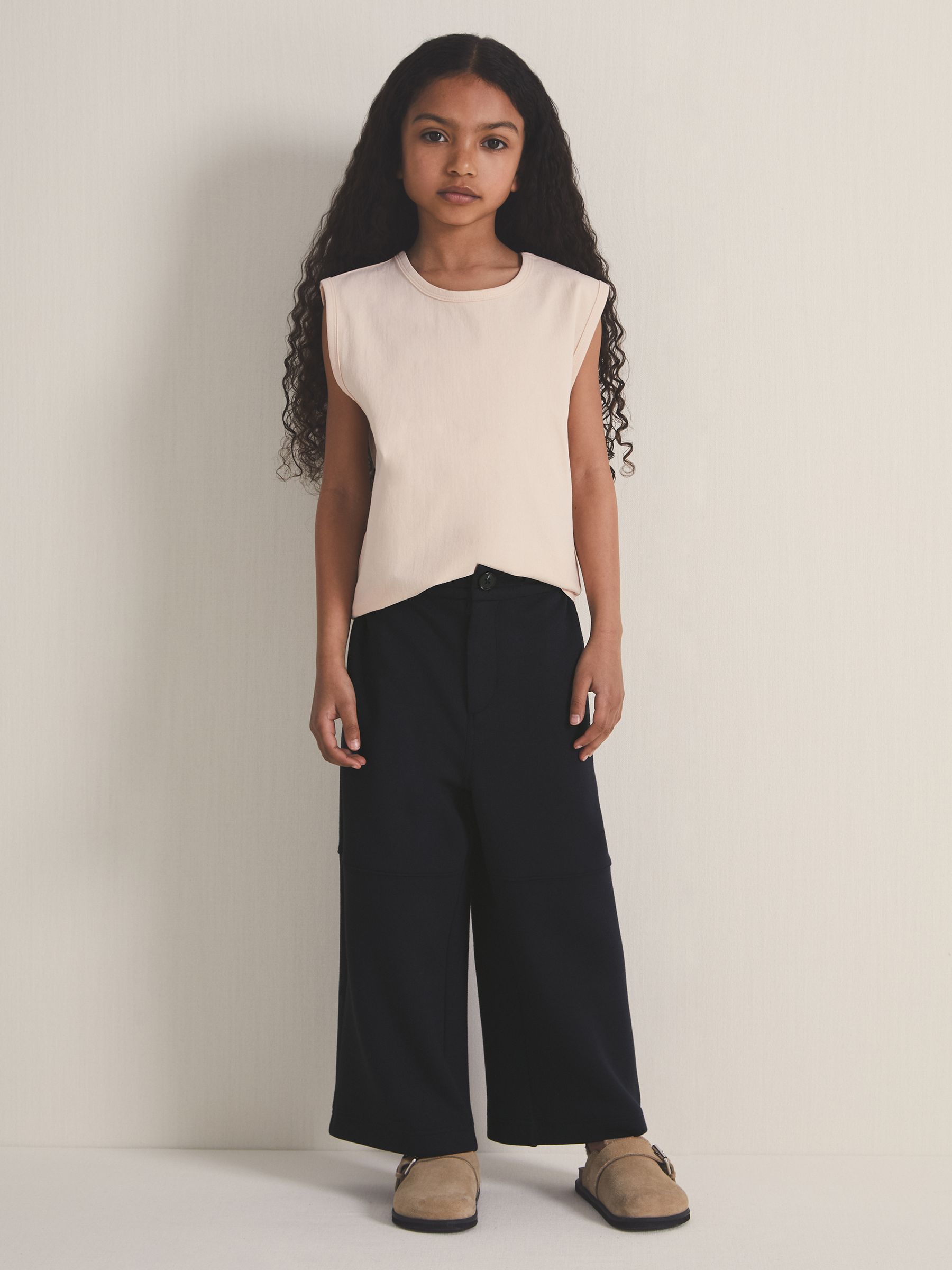 9-13 yrs Reiss | Les 100 Ciels Wide-Leg Joggers in Navy