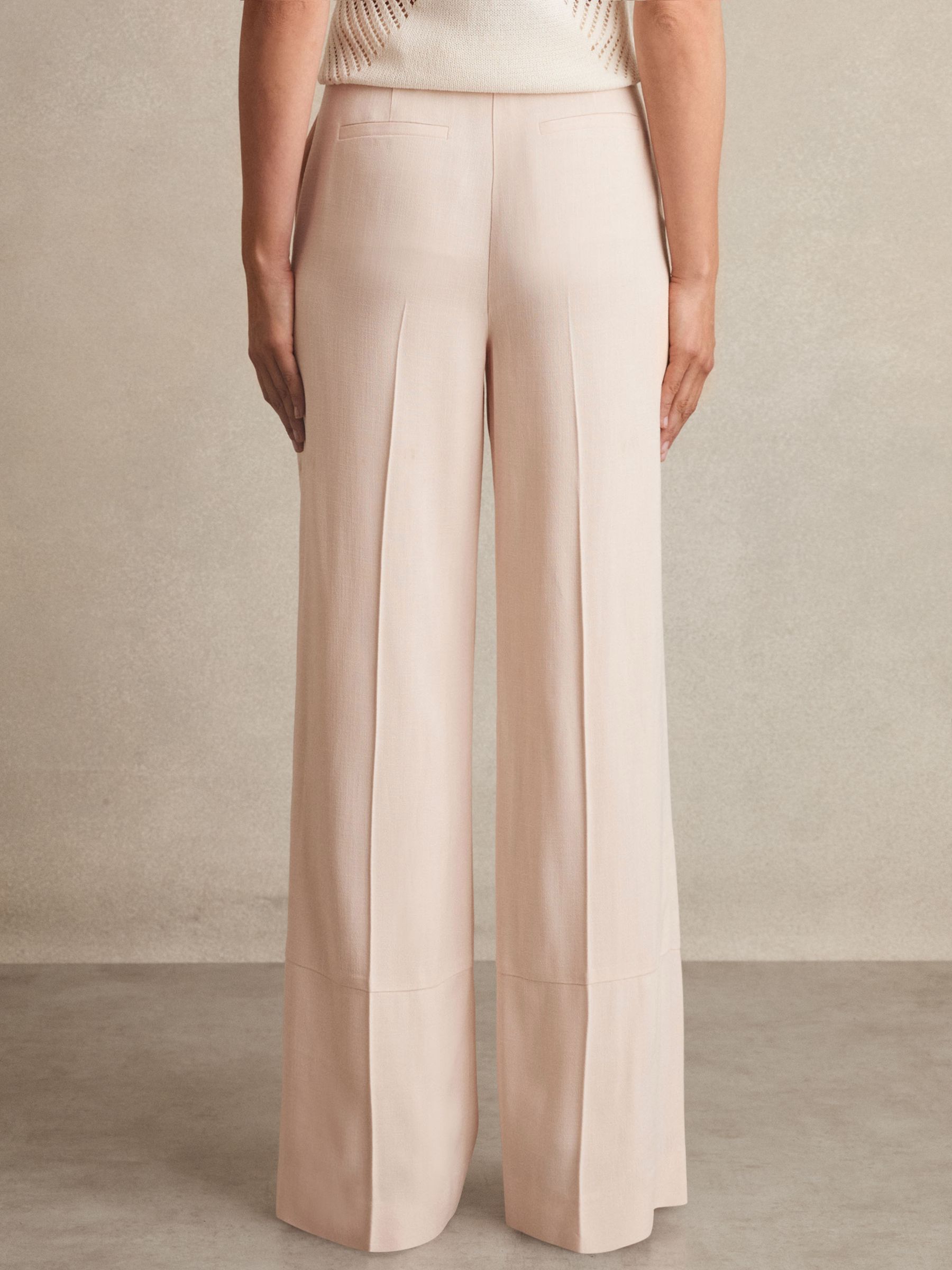 Wide-Leg Suit Trousers in Pink