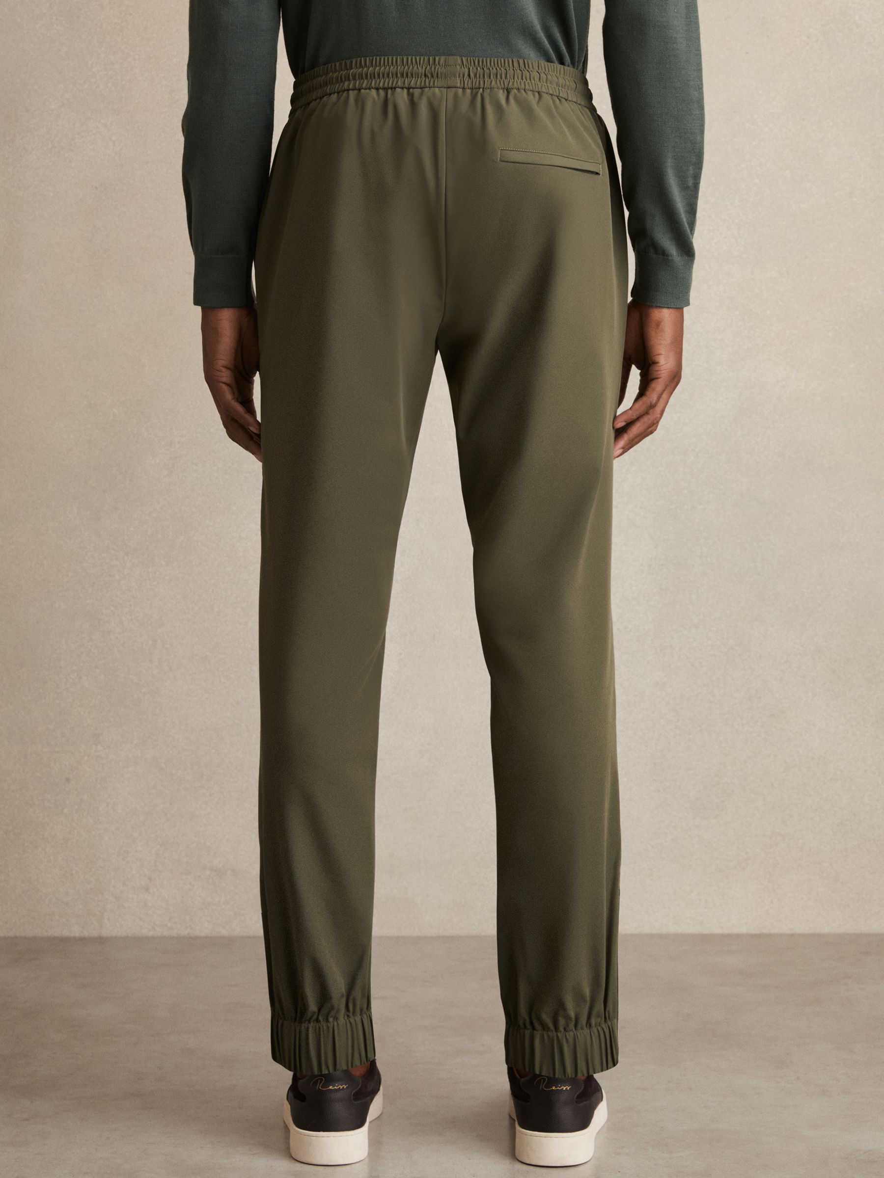 Stretch-Nylon Cuff Trousers in Green