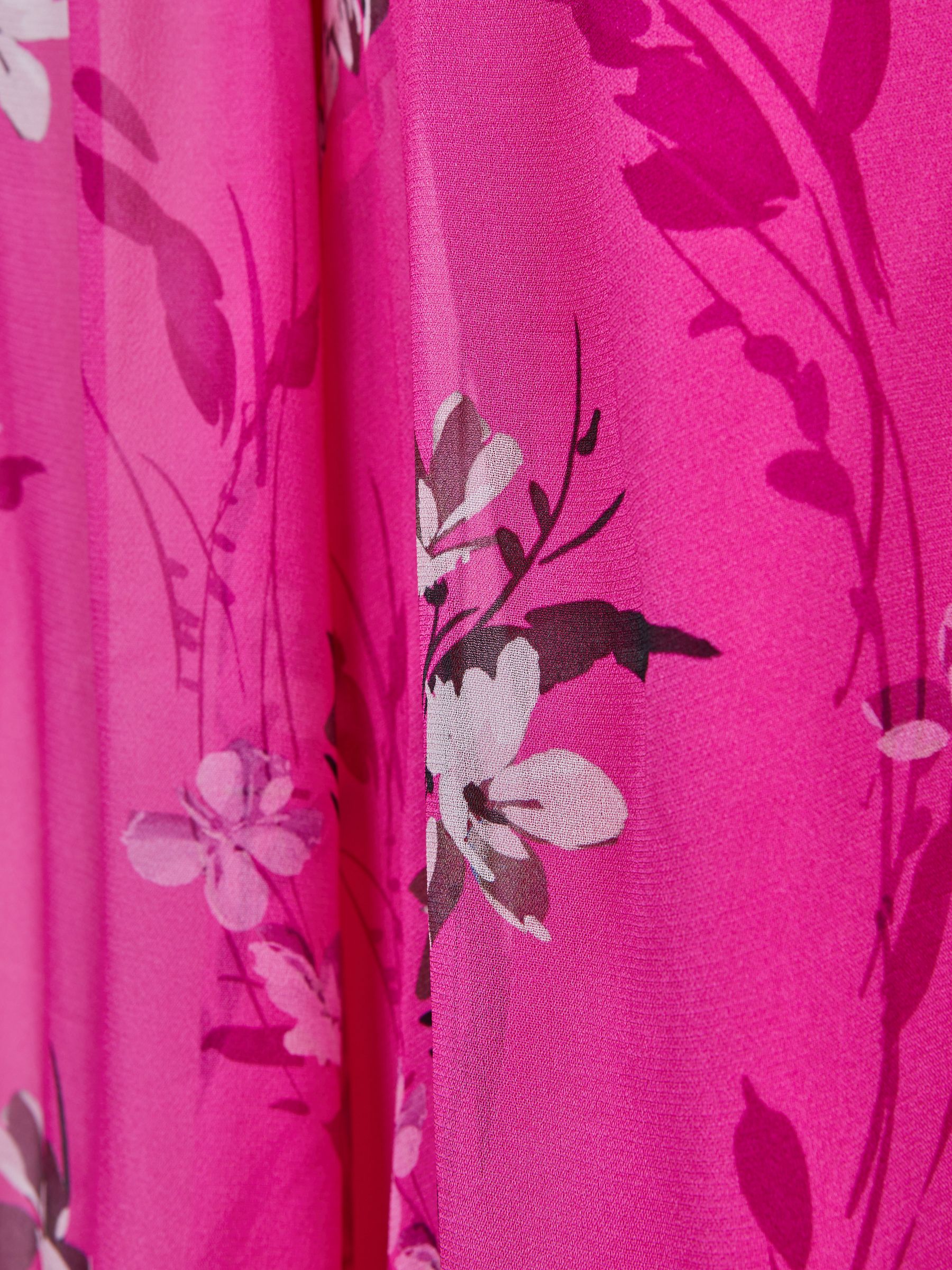 Florere Sheer Floral Top in Bright Pink