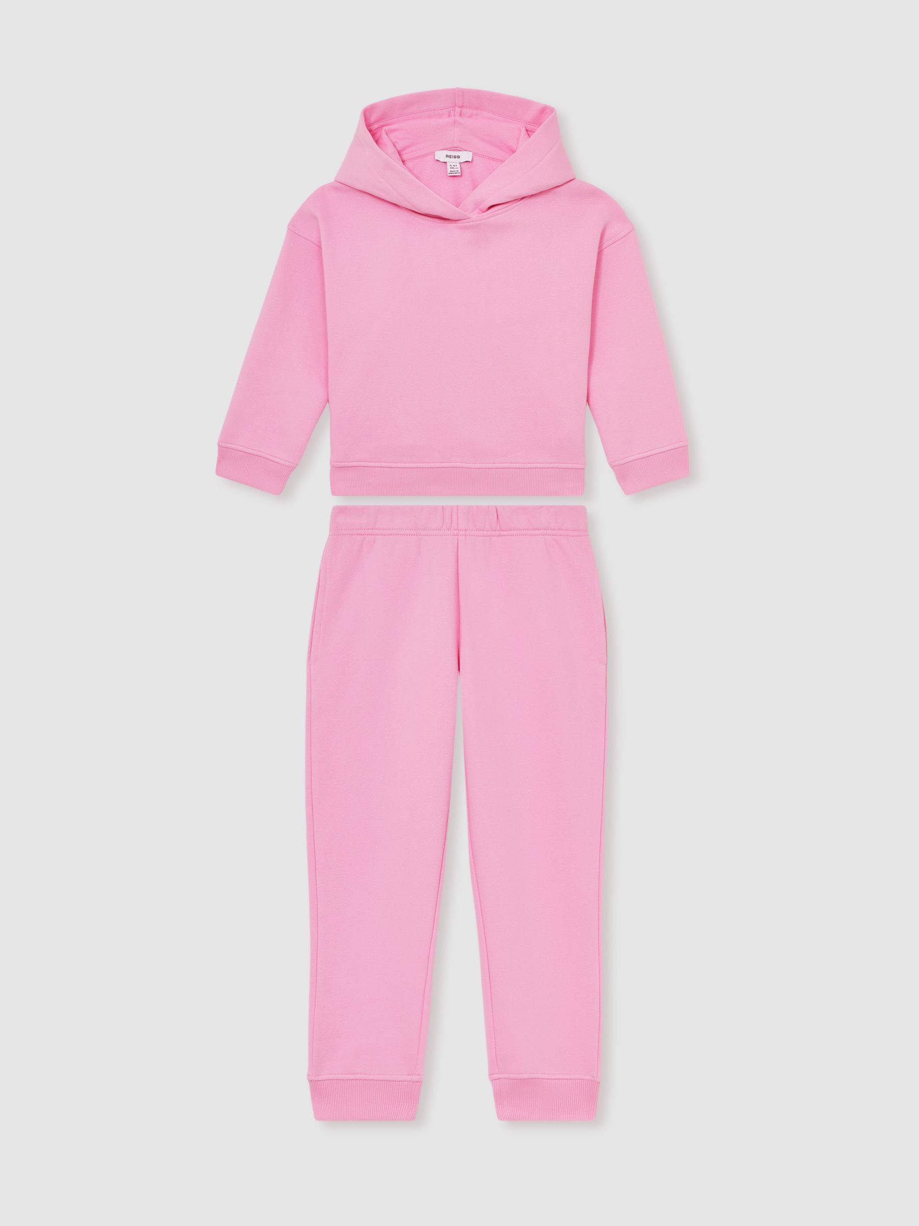 4-9 yrs Cotton-Blend Hoodie And Joggers Set in Bright Pink