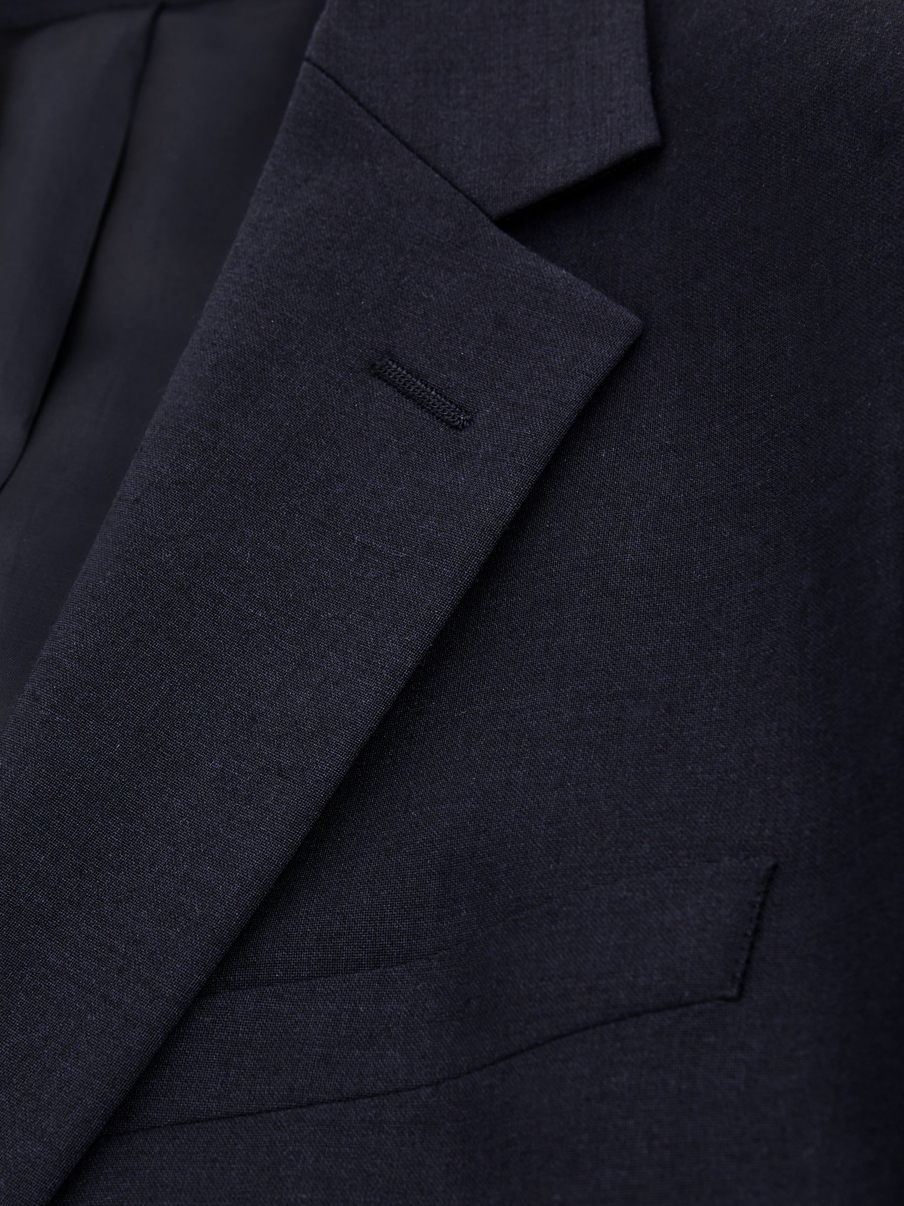 Slim-Fit Wool-Blend Single-Breasted Suit Blazer in Navy