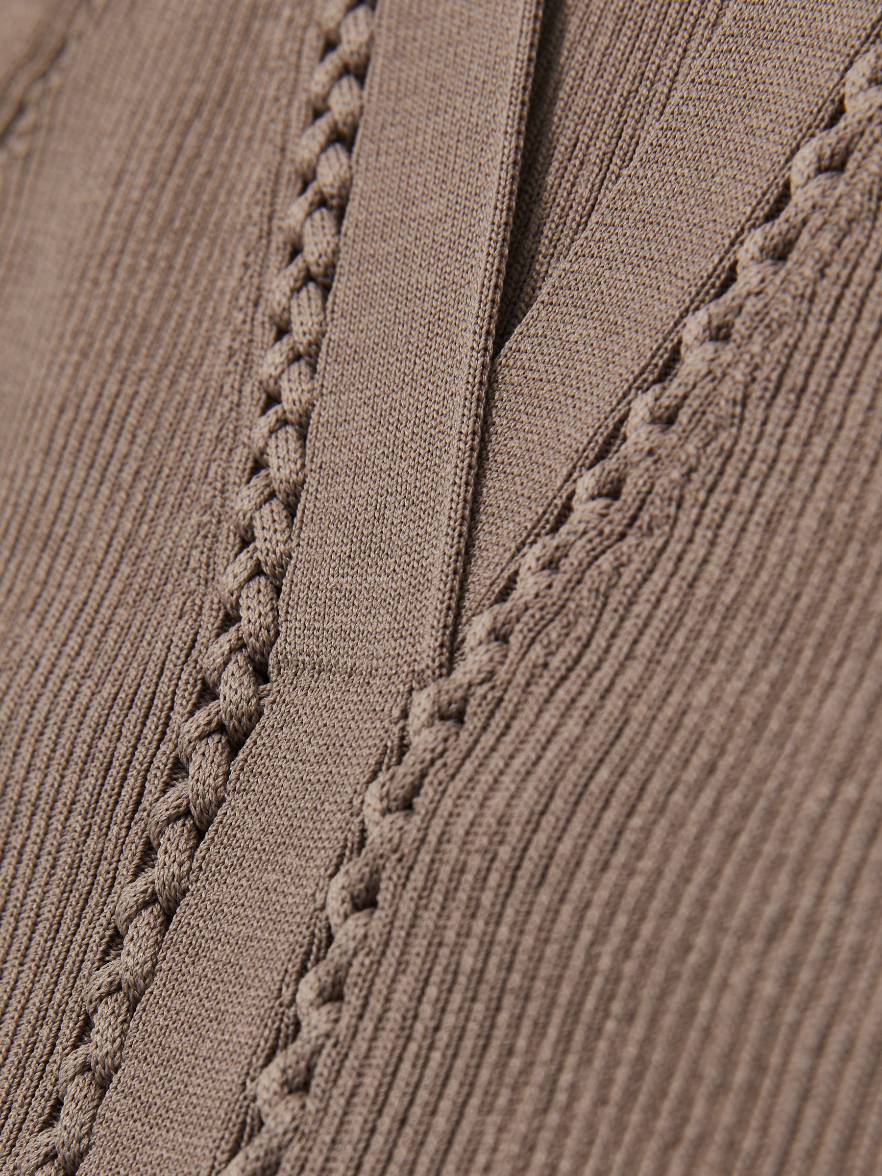 Craft-Stitch Rib-Knit Vest in Mink