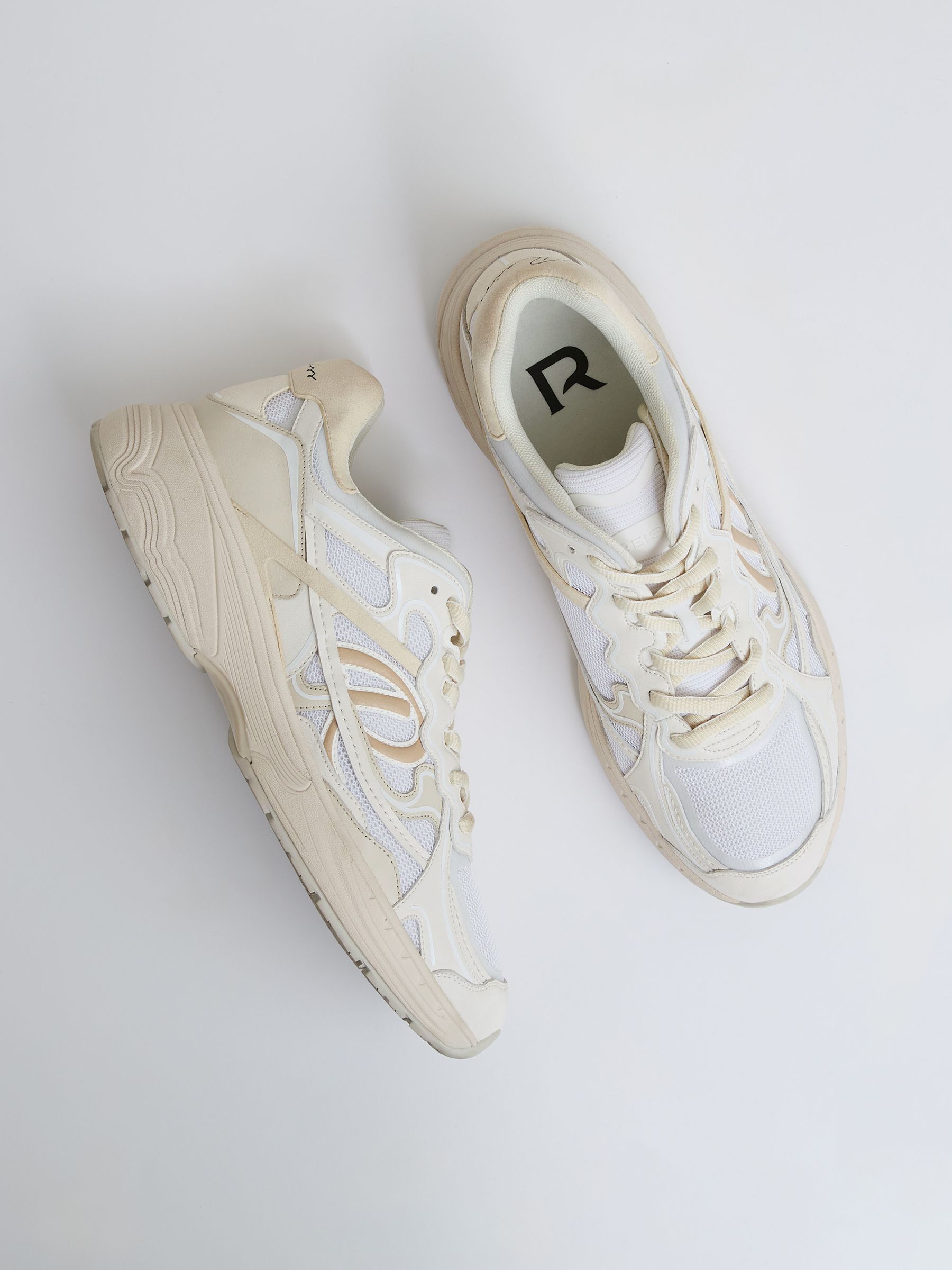 Nubuck and Mesh Trainers in White