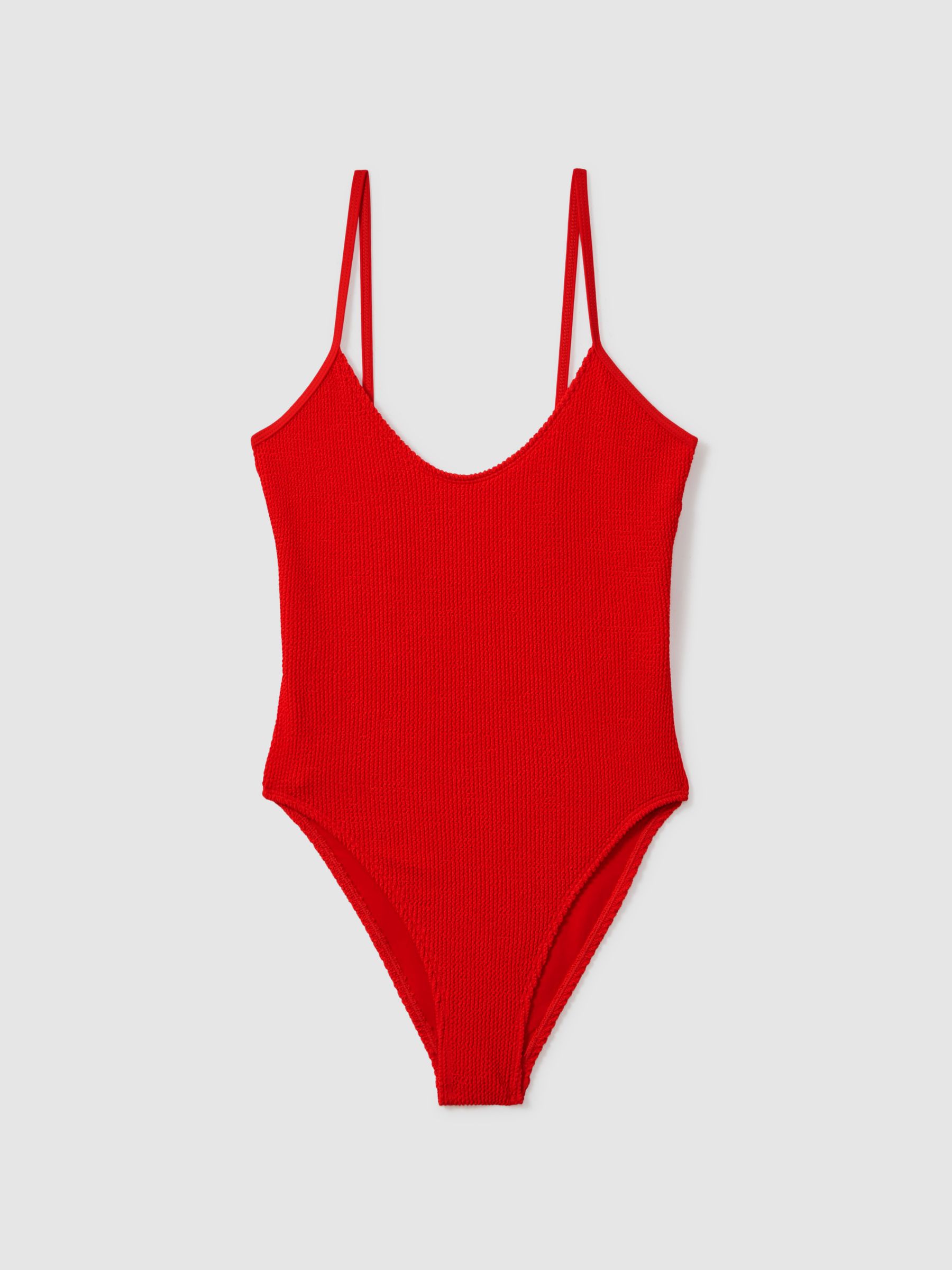 Good American Always Fits Textured Swimsuit in Bright Red