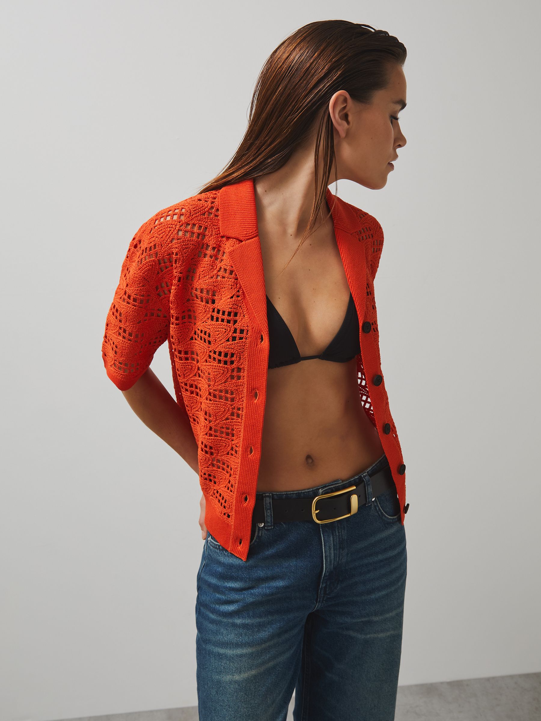 McLaren F1 Team Speedmark Crochet Shirt in Papaya