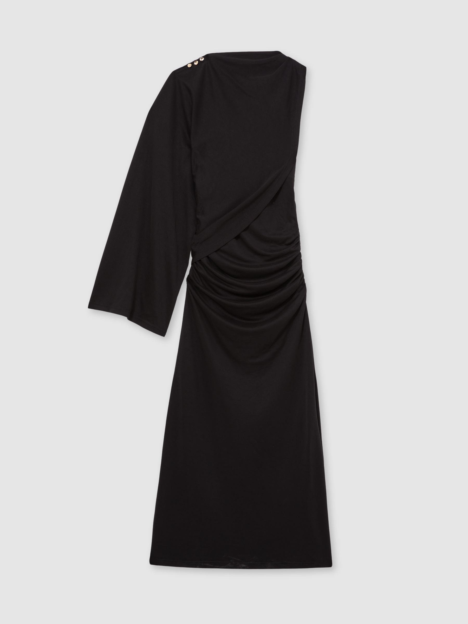 Acler Jersey Draped Midi Dress in Black