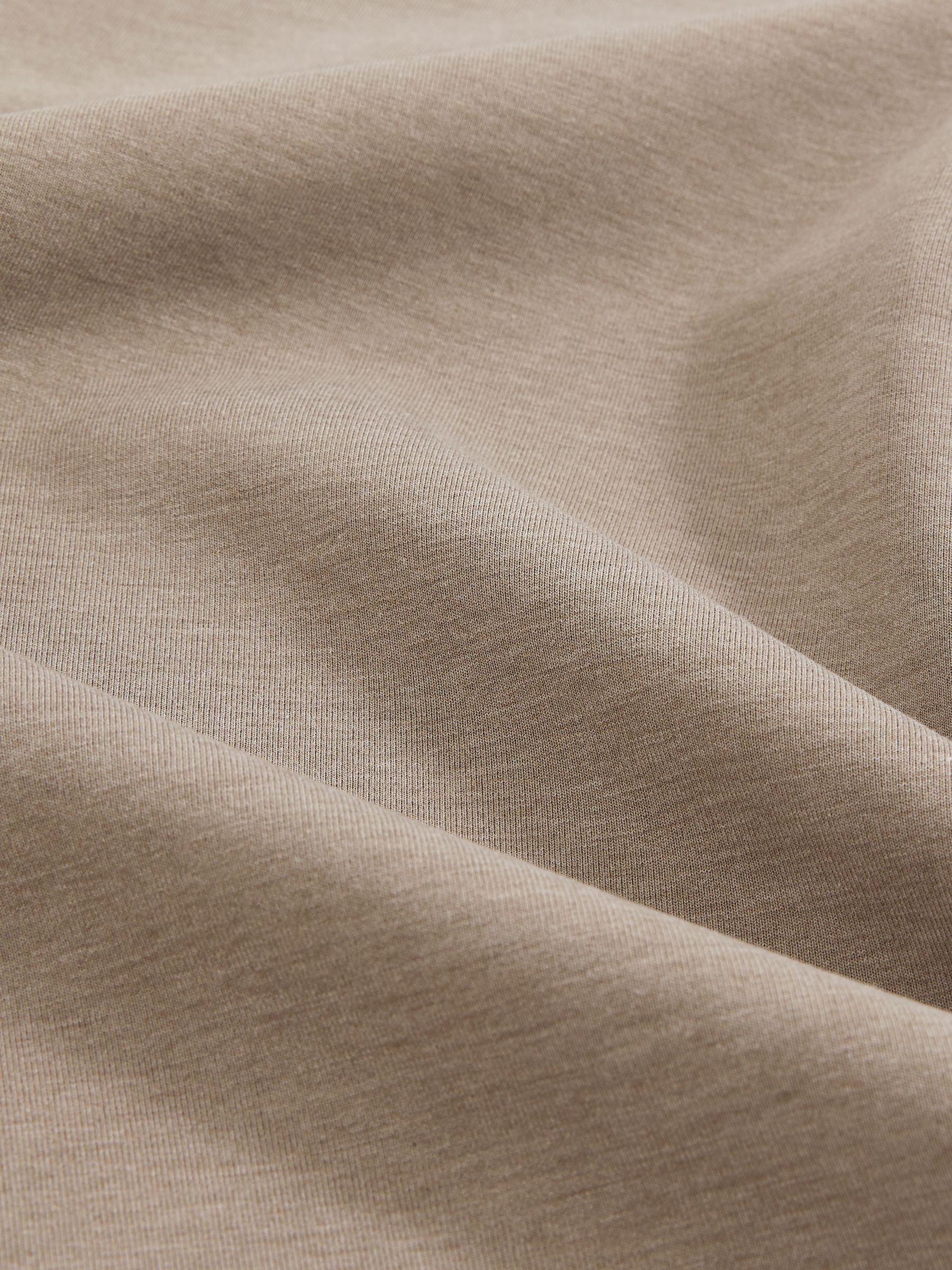 Interlock Jersey Crew Neck T-Shirt in Taupe Brown