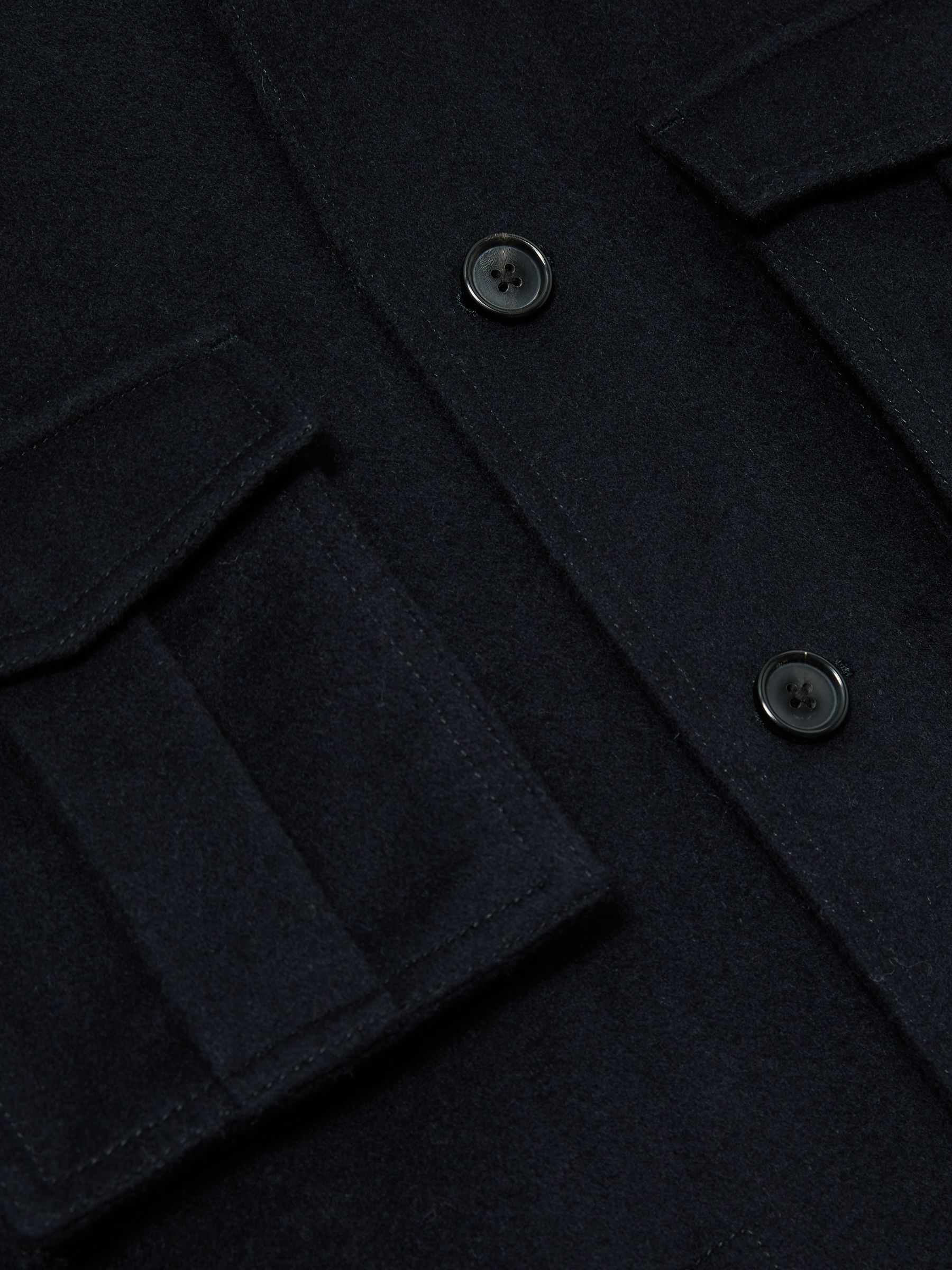 Atelier Felted-Cashmere Field Jacket in Navy