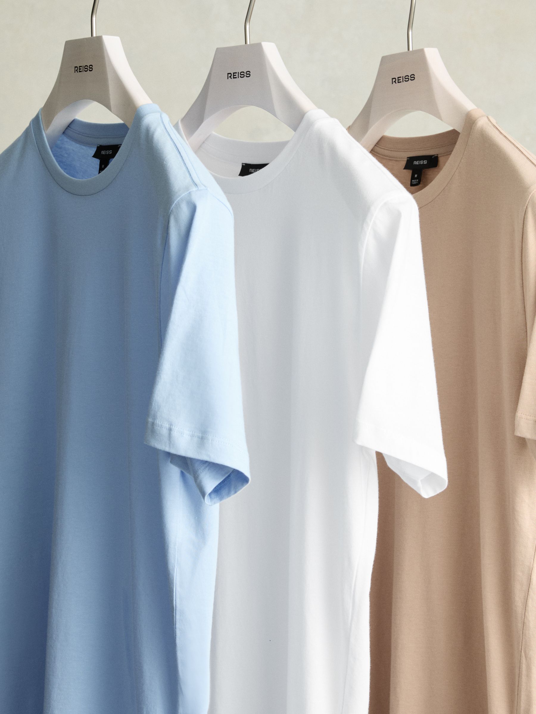 Cotton-Jersey Crew-Neck T-shirts 3 Pack in Neutral