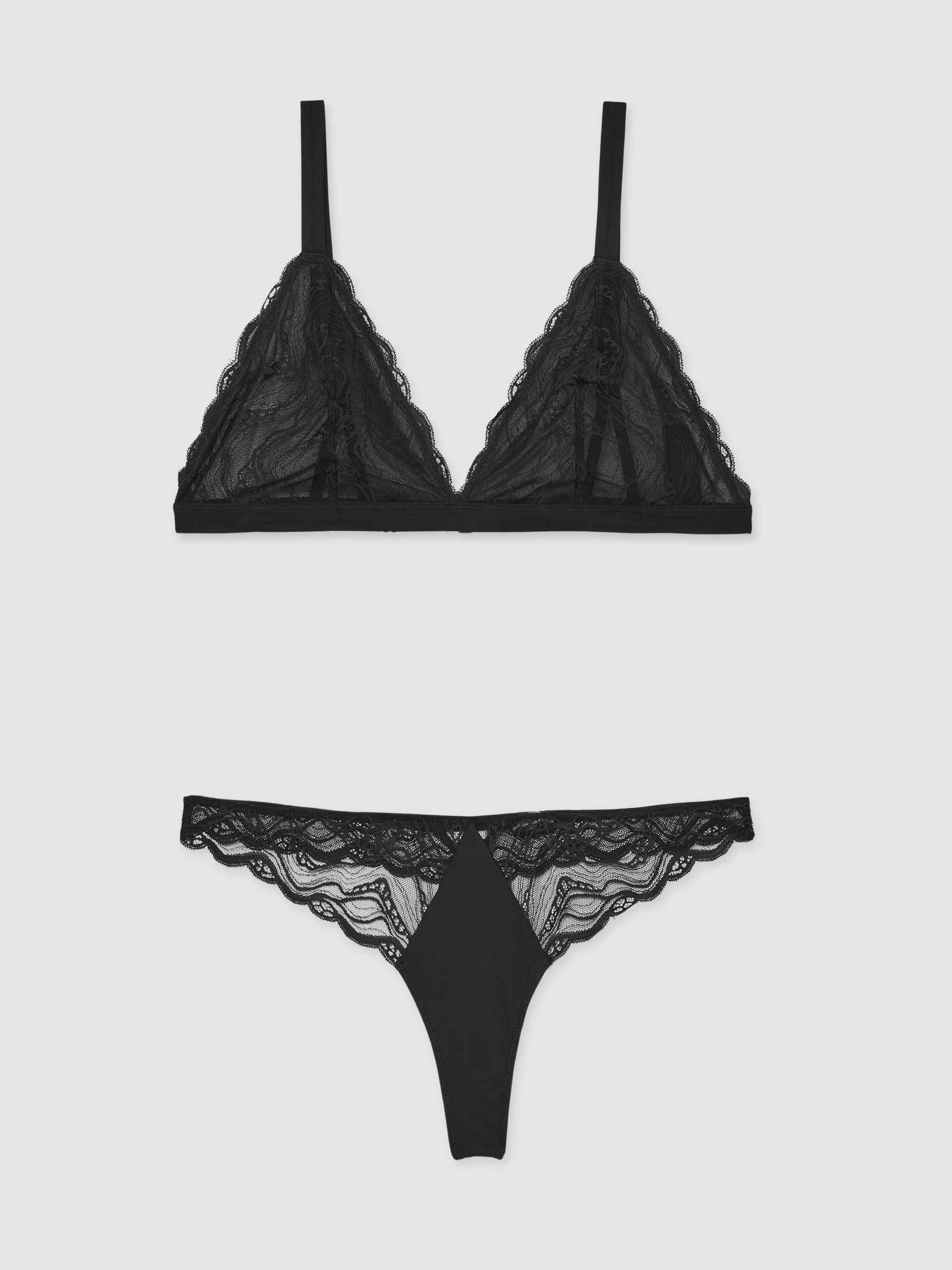 Calvin Klein Triangle Bra And Thong Gift Set in Black