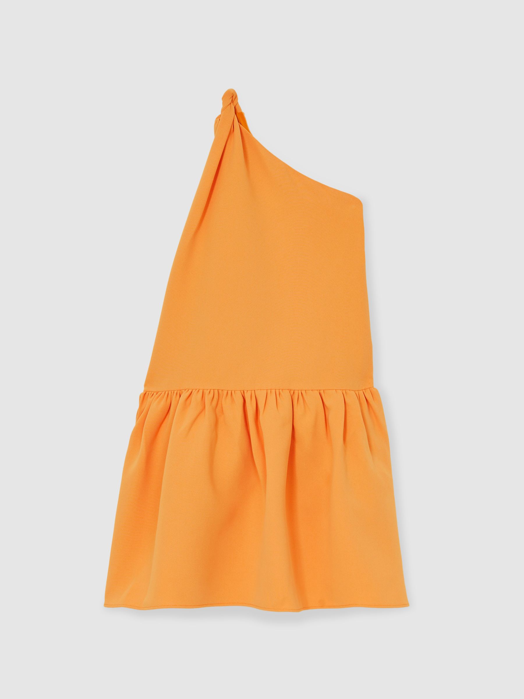 13-14 yrs One-Shoulder Tiered Dress in Orange