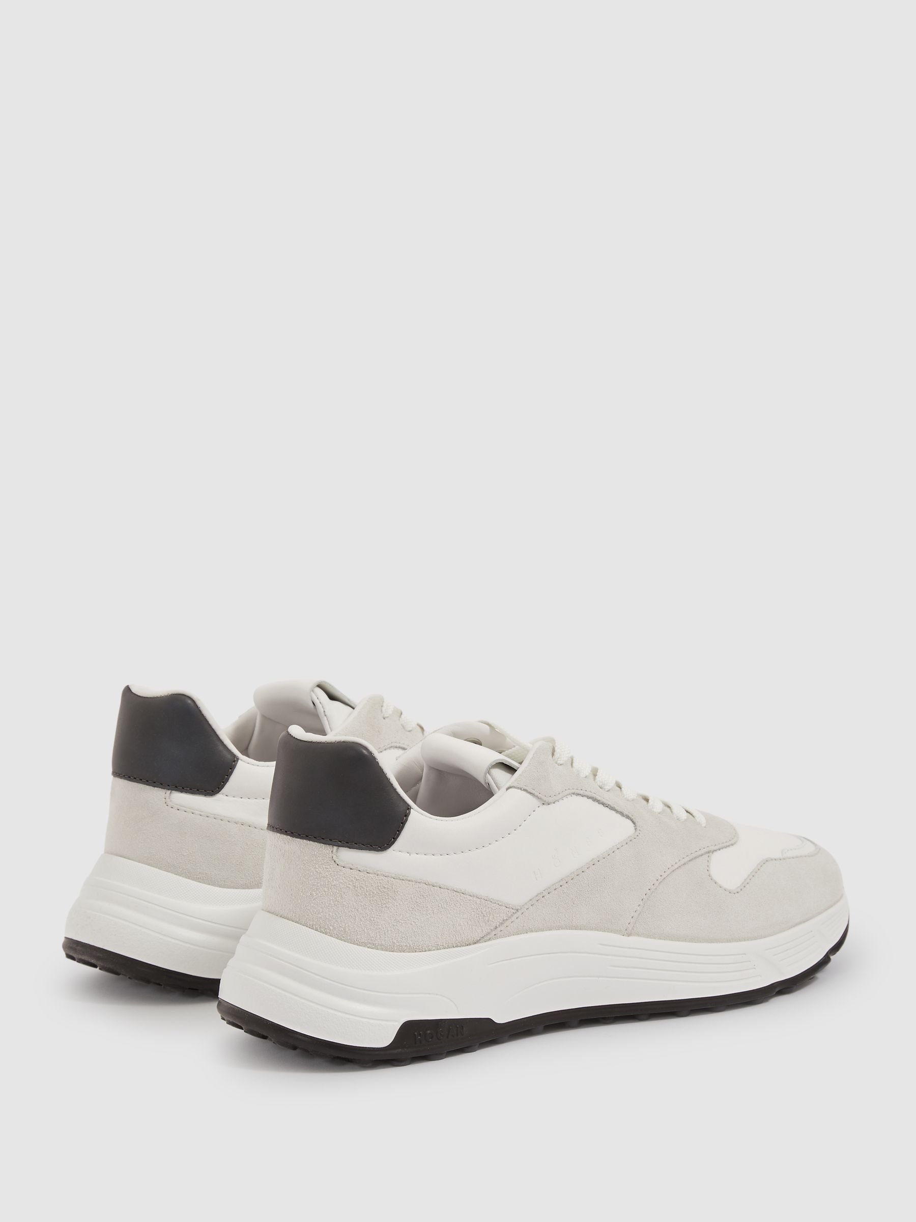 Hogan Suede Technical Trainers in Grey Multi