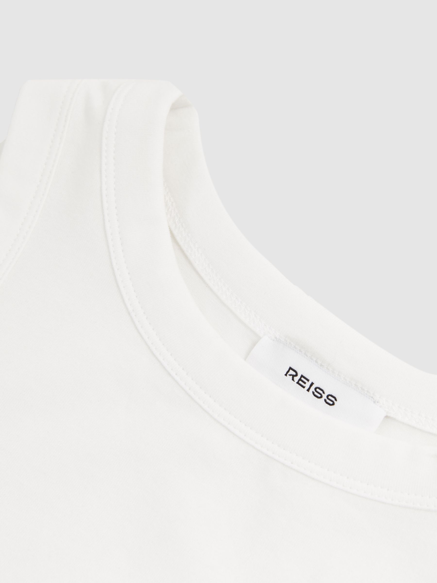 Stretch-Cotton Racerback Vest in White