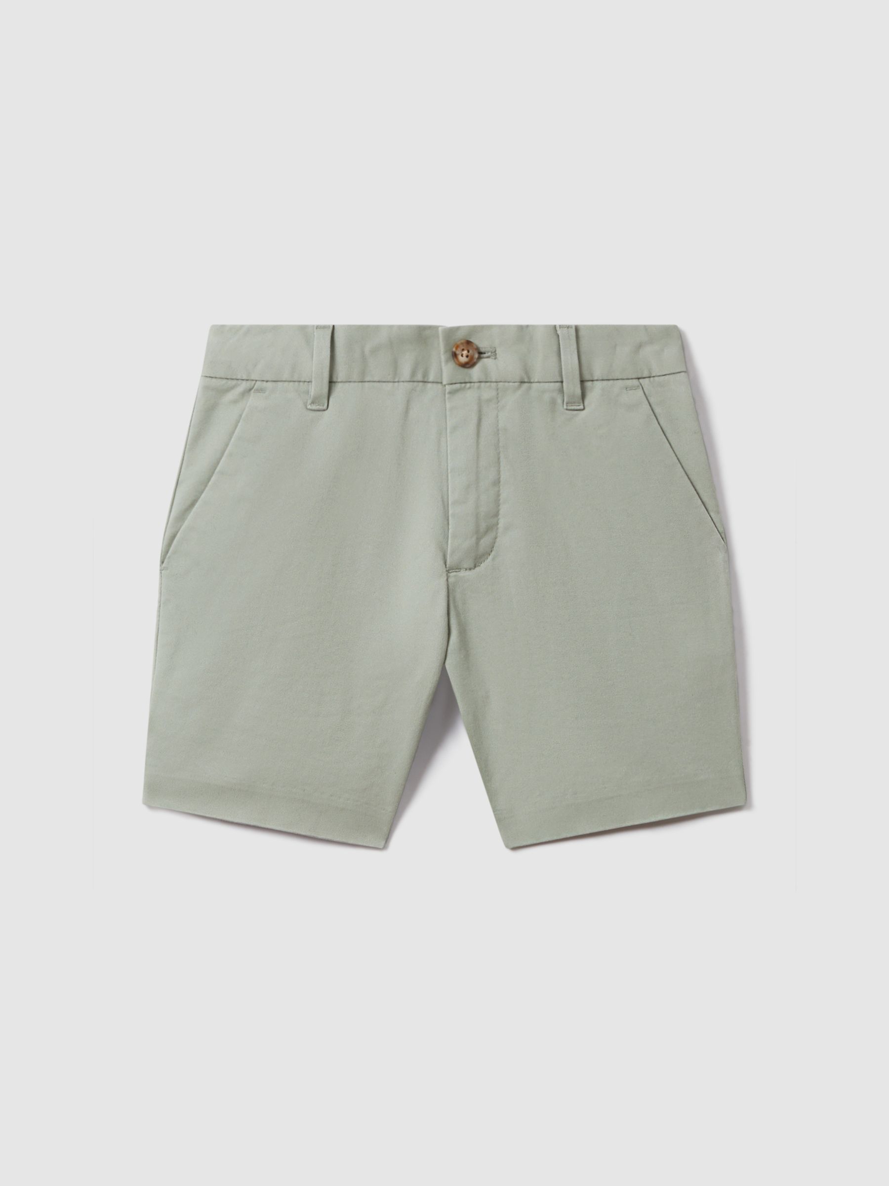 3-9 yrs Cotton Chino Shorts with Stretch in Pistachio