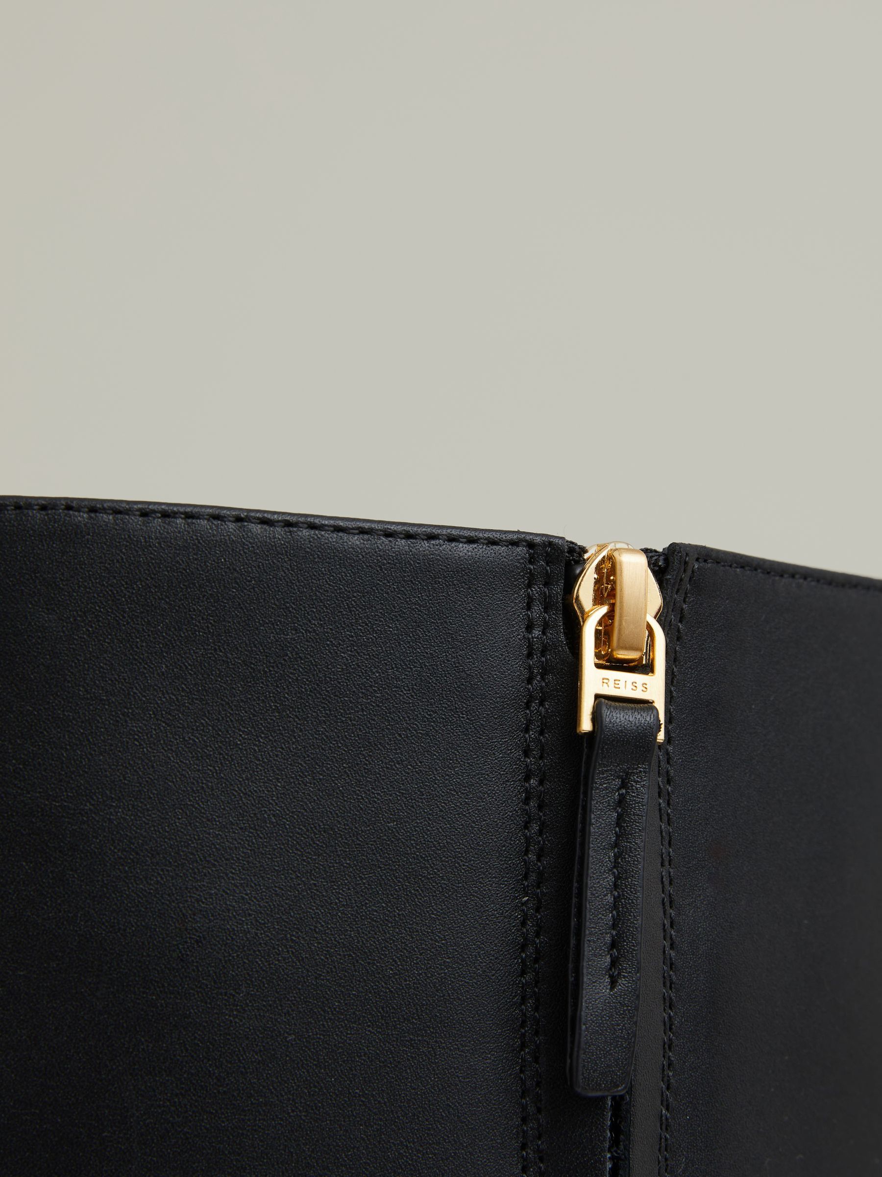 Block-Heel Knee-High Boots in Black