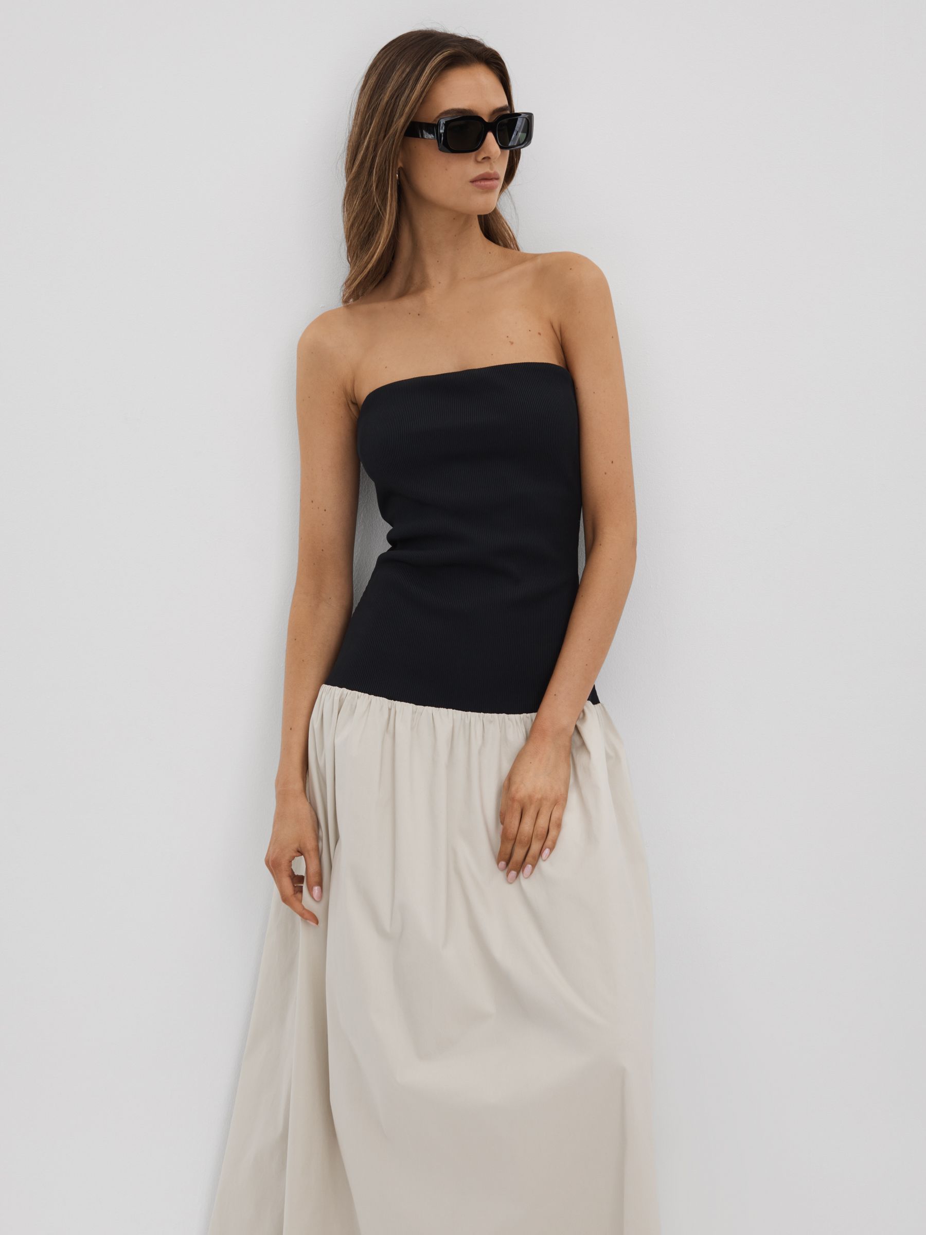 Anna Quan Drop Waist Maxi Dress in Black/Grey