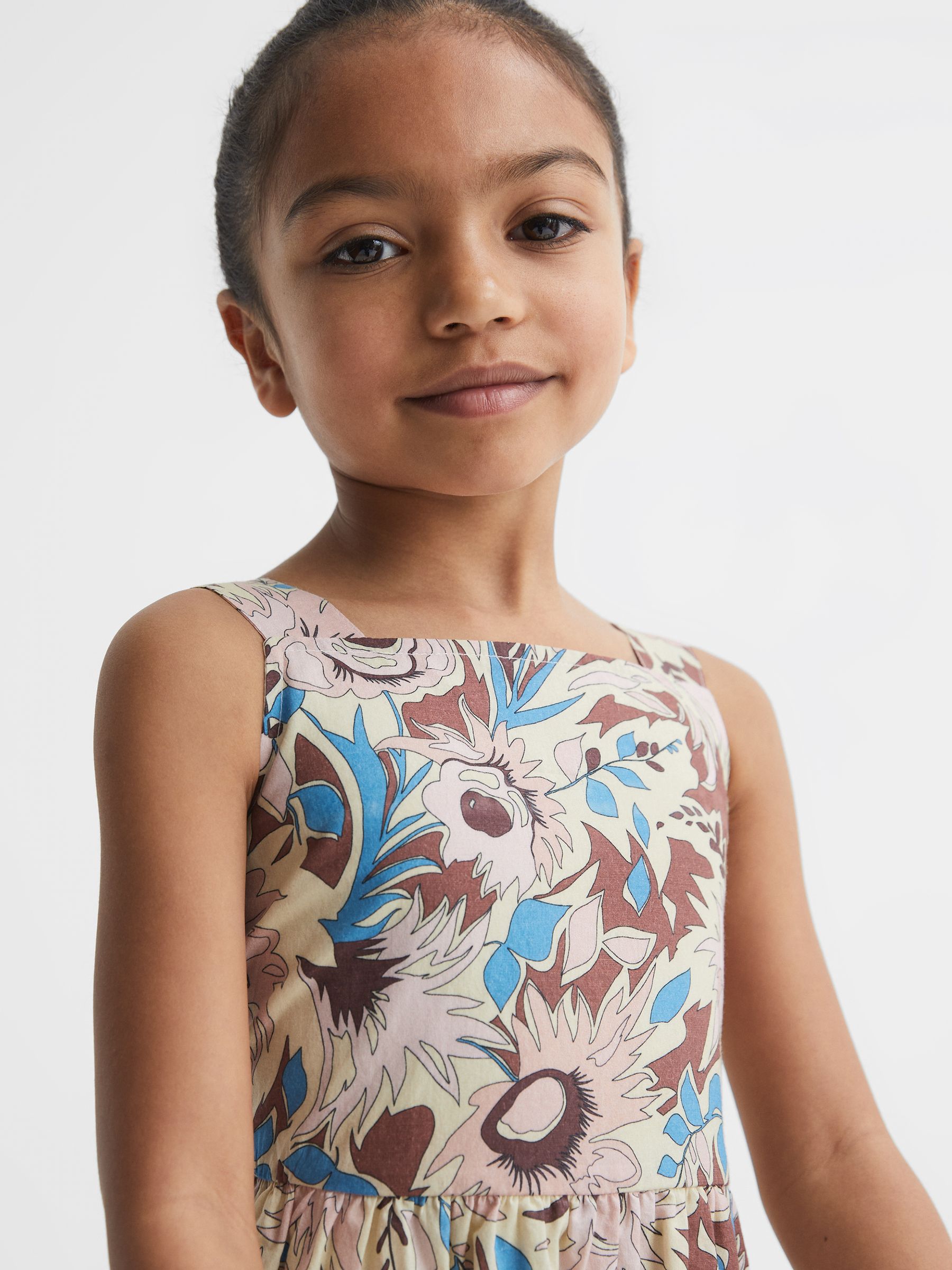 9-12 yrs Printed Strappy Dress in Lilac