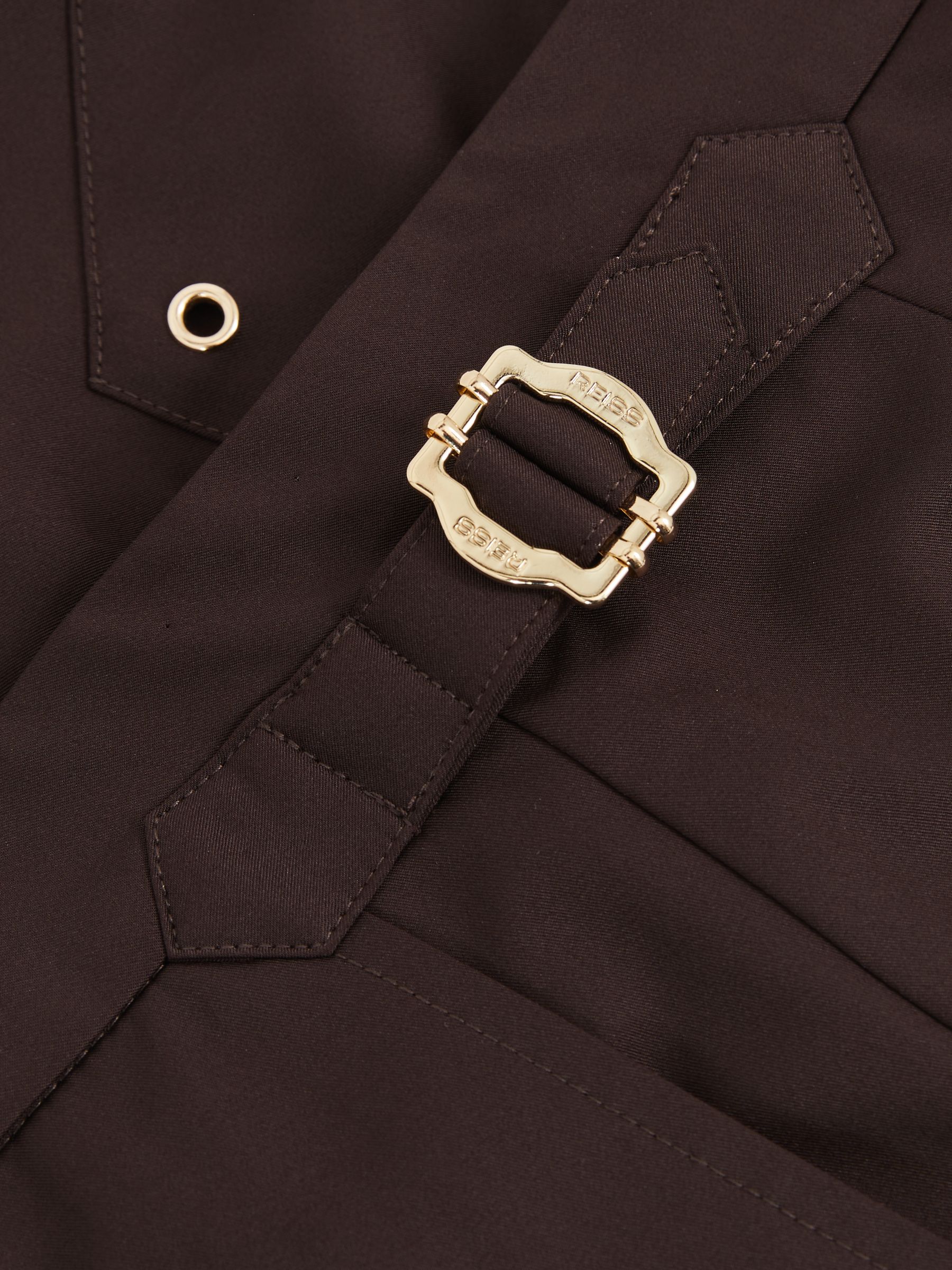 Side-Adjuster Swim Shorts in Chocolate Brown