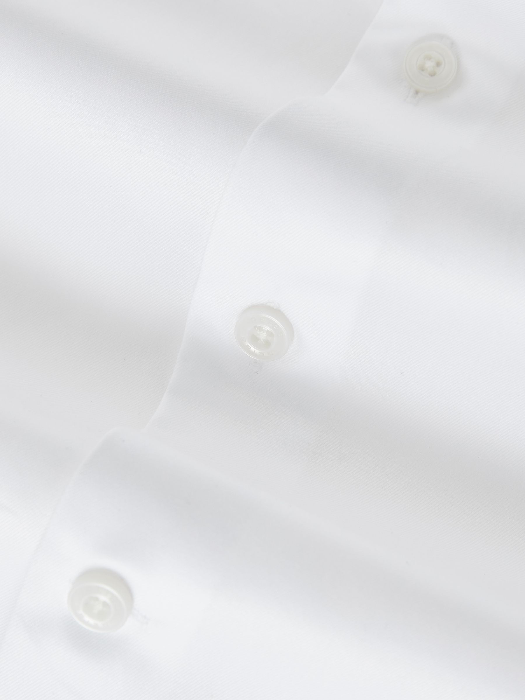 Regular Fit Cotton Double-Cuff Shirt in White