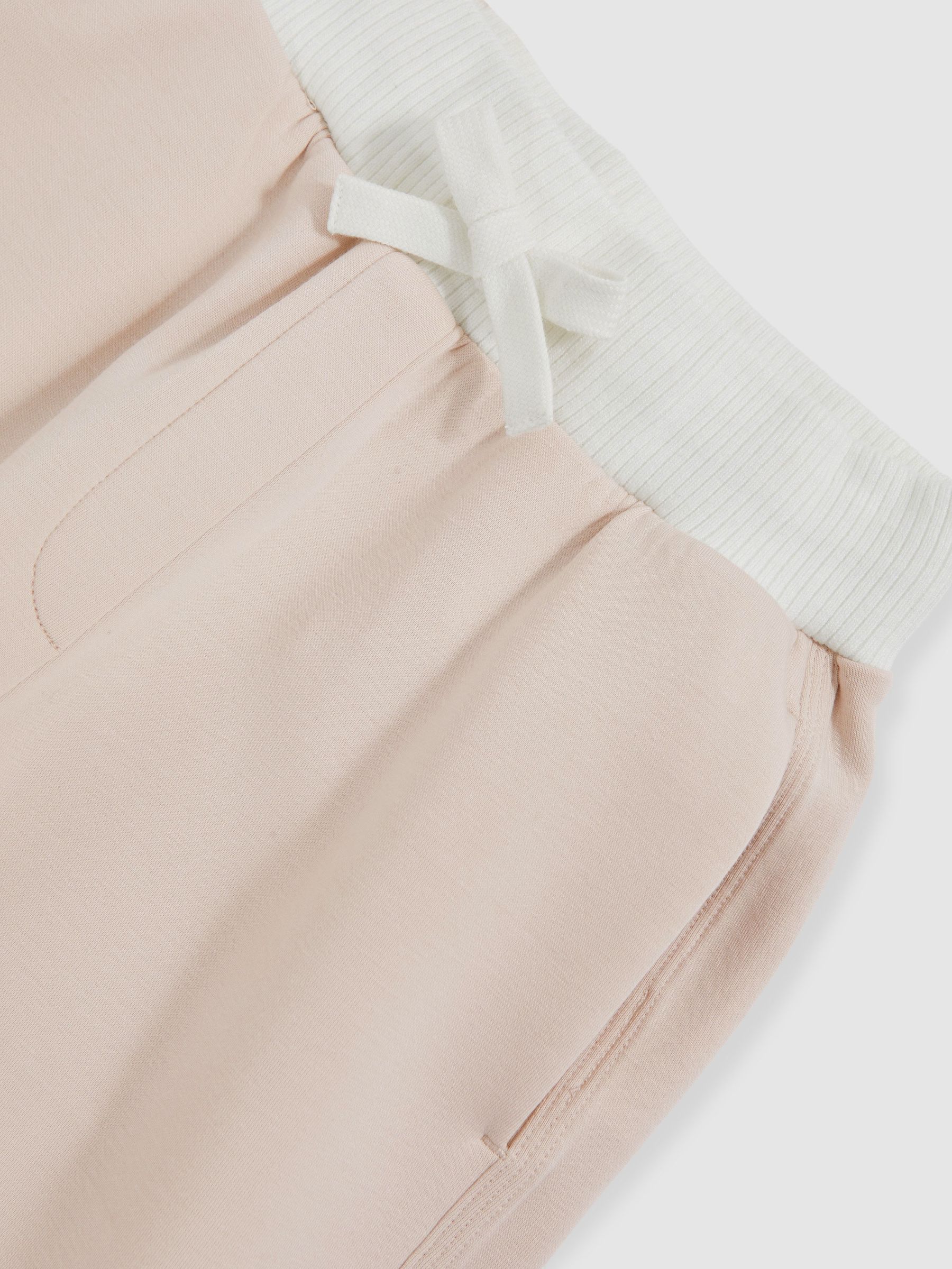 Wide-Leg Interlock Drawstring Joggers in Neutral