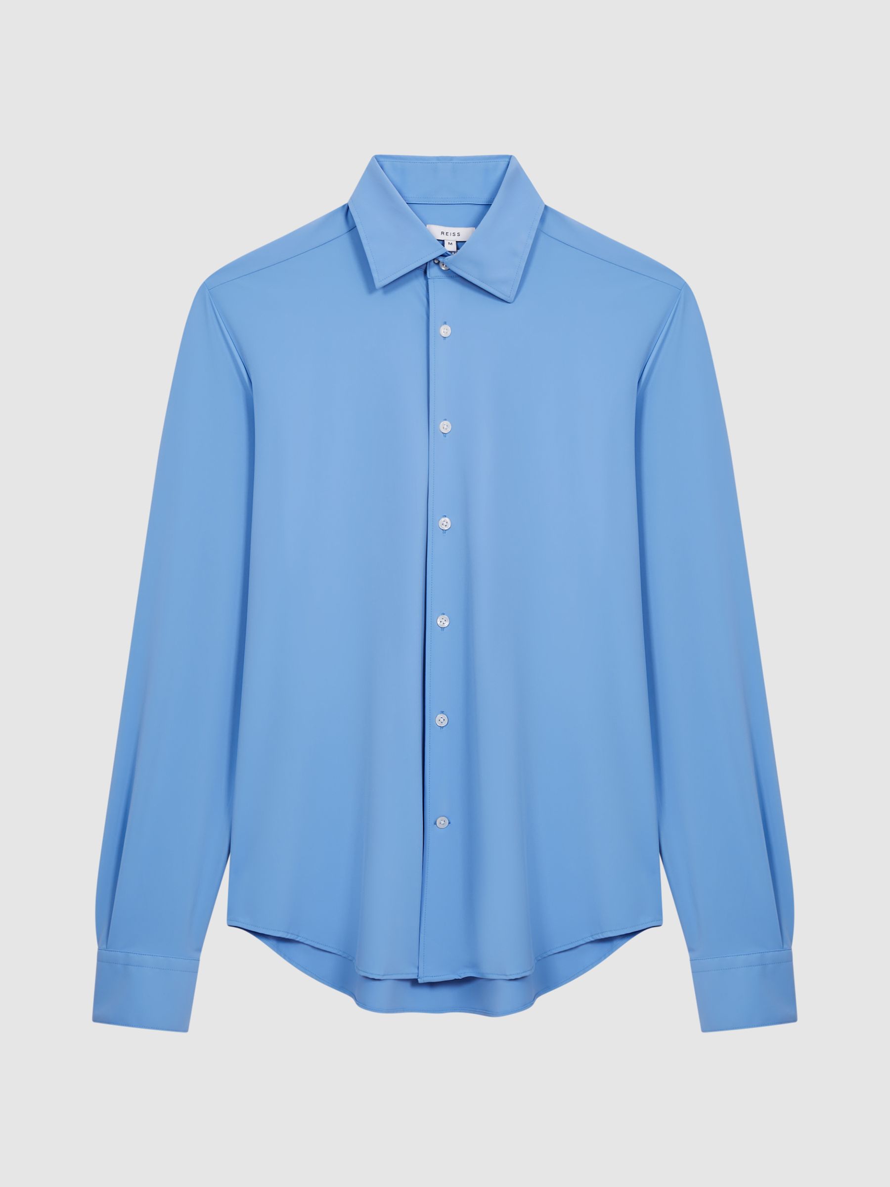 Regular Fit Travel Shirt in Soft Blue