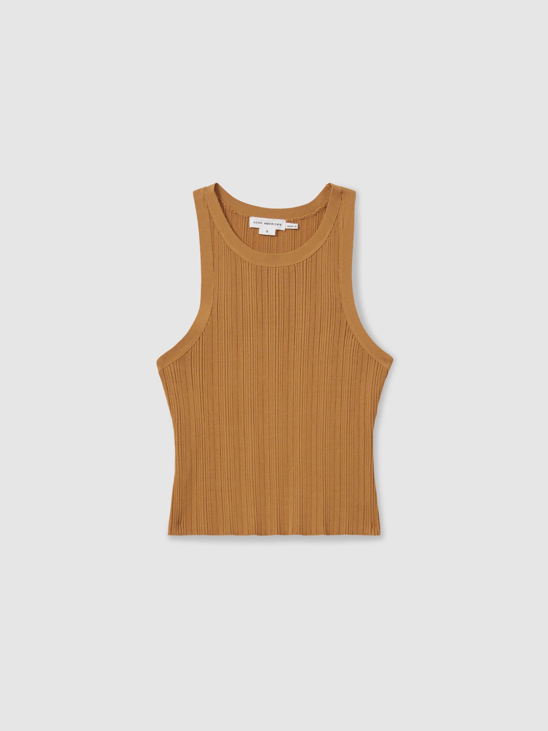Good American Ribbed Vest in Tan