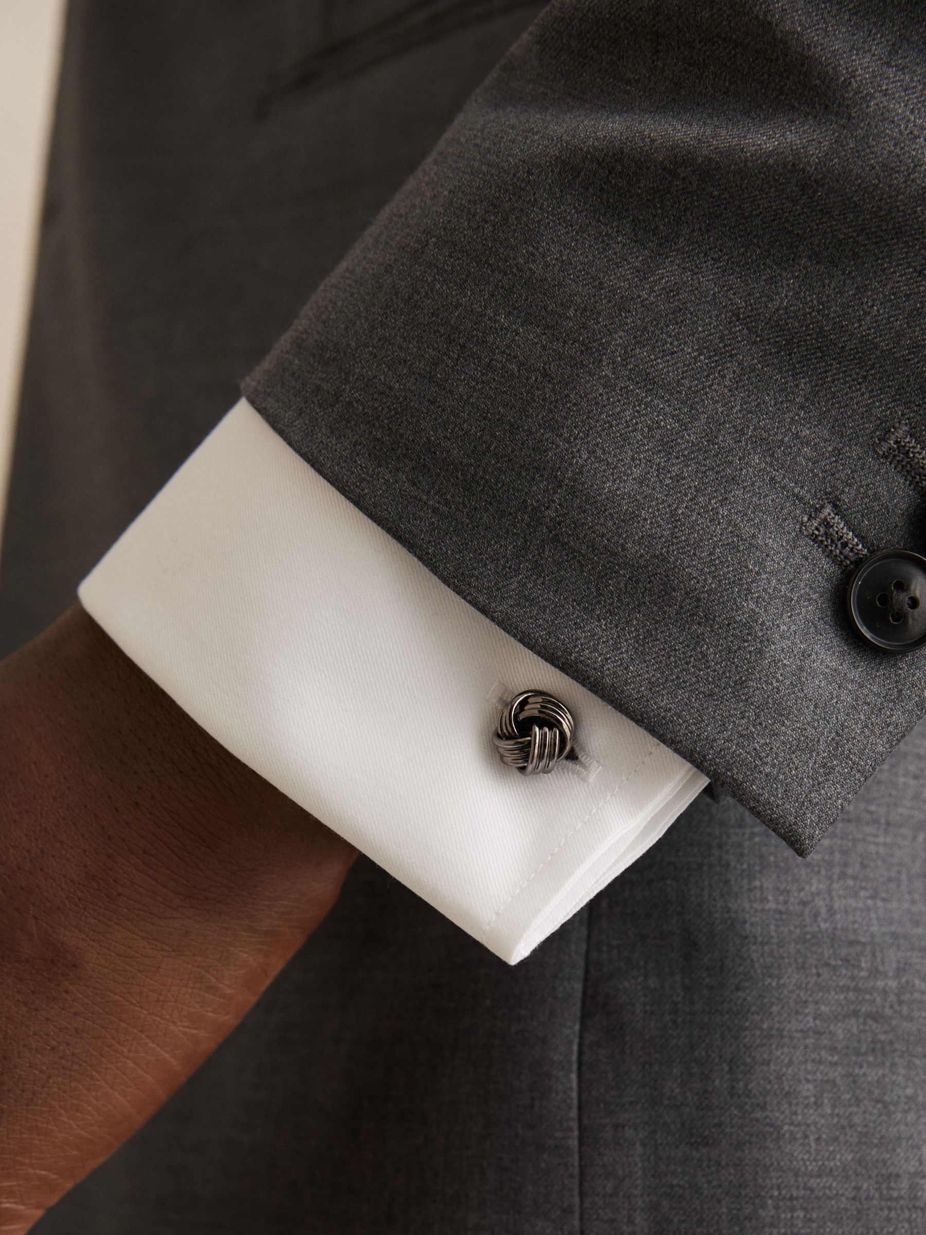 Knot Cufflinks in Gunmetal