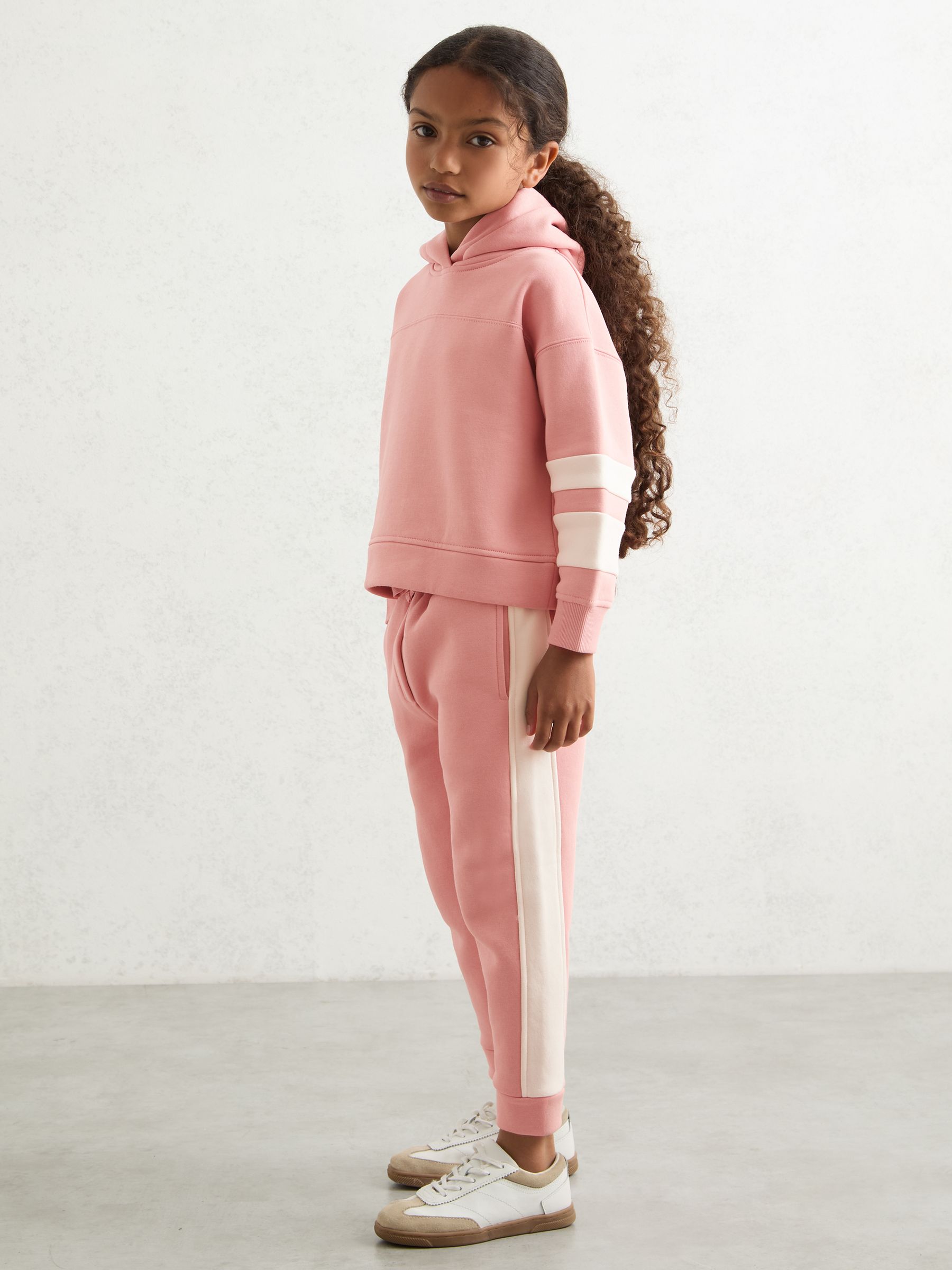 3-9 yrs Cotton-Blend Joggers and Hoodie Set in Rose