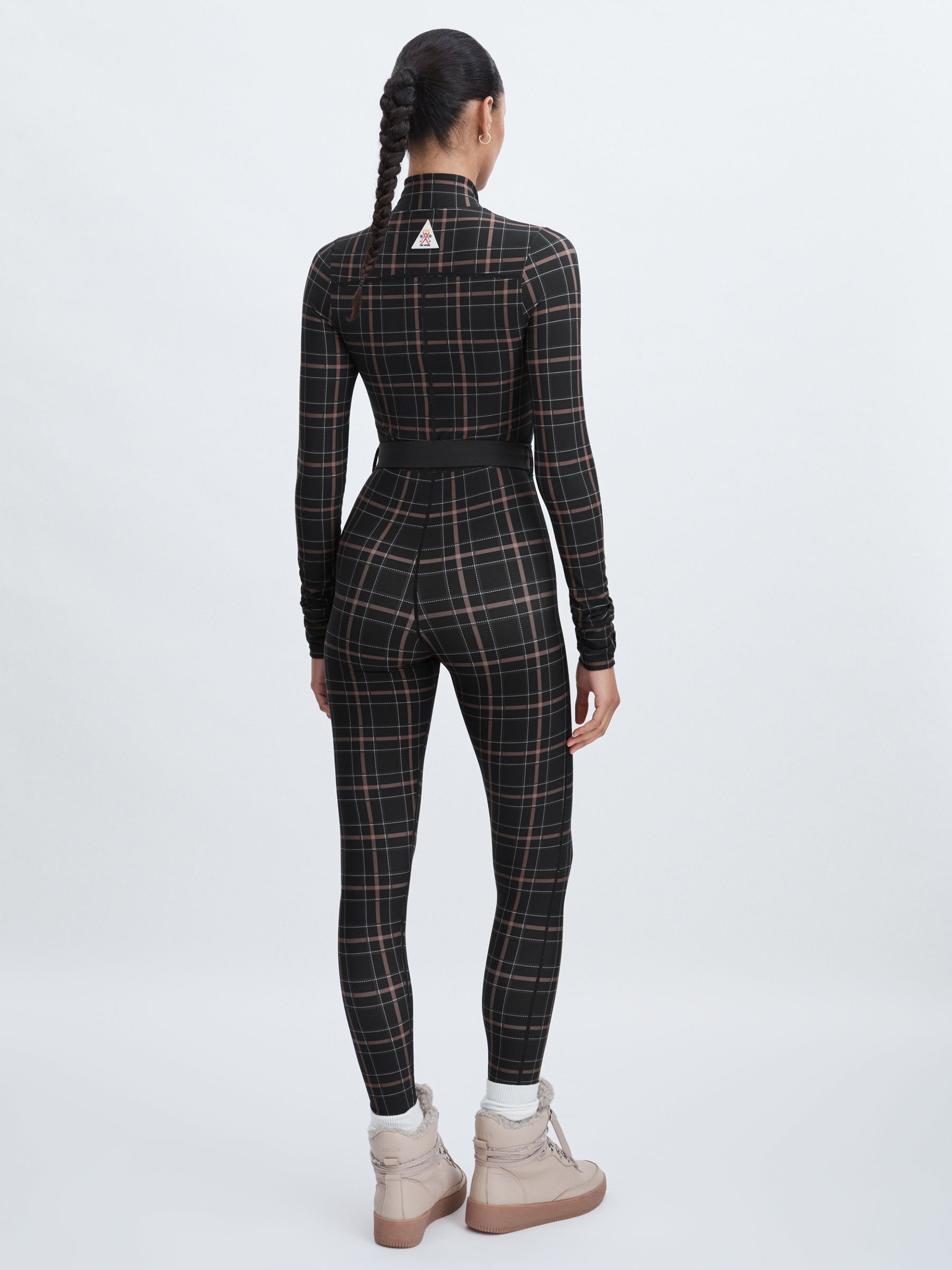 The Upside Belted Check Jumpsuit in Black Check