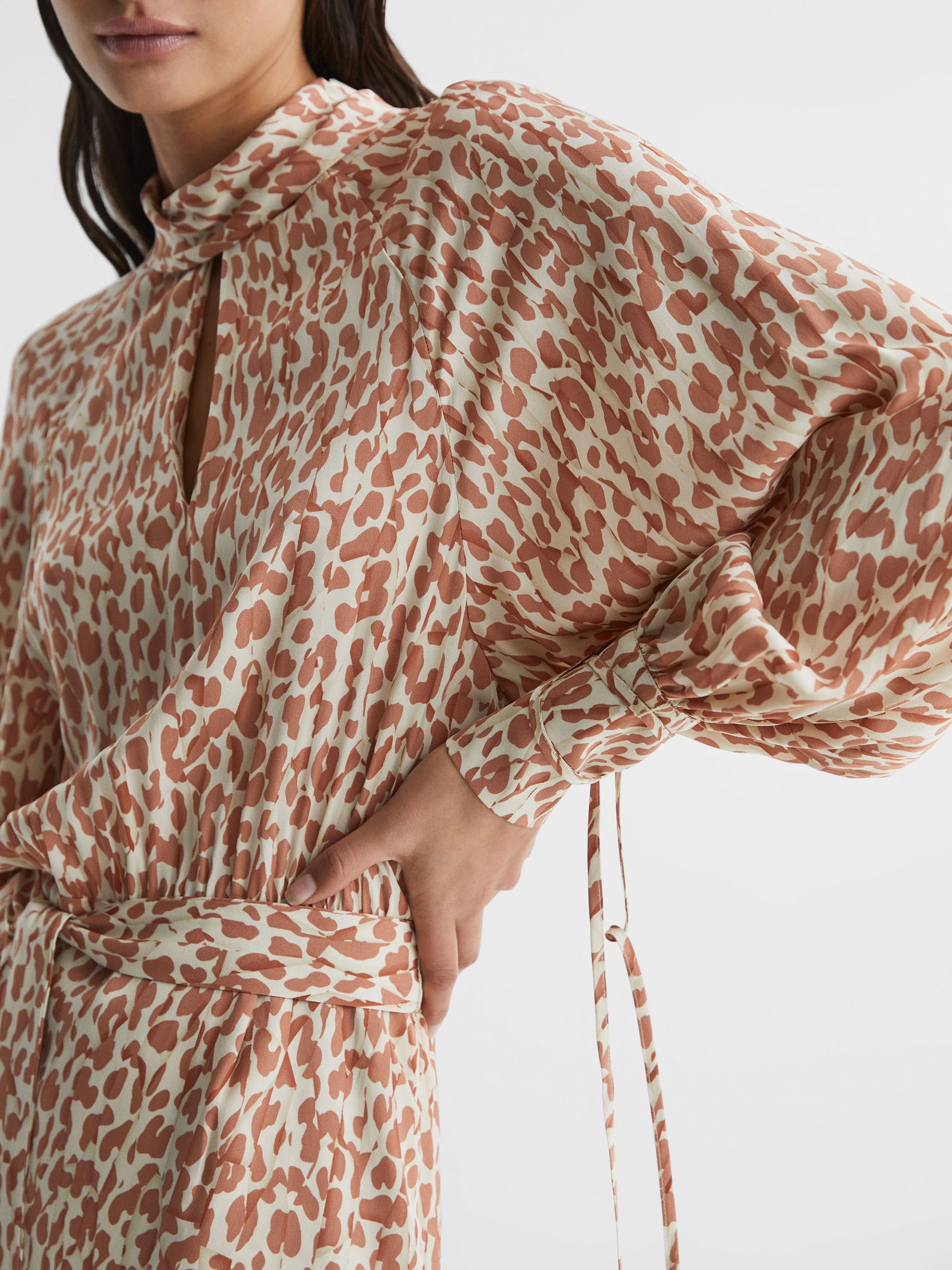 Animal Print Mini Dress in Neutral