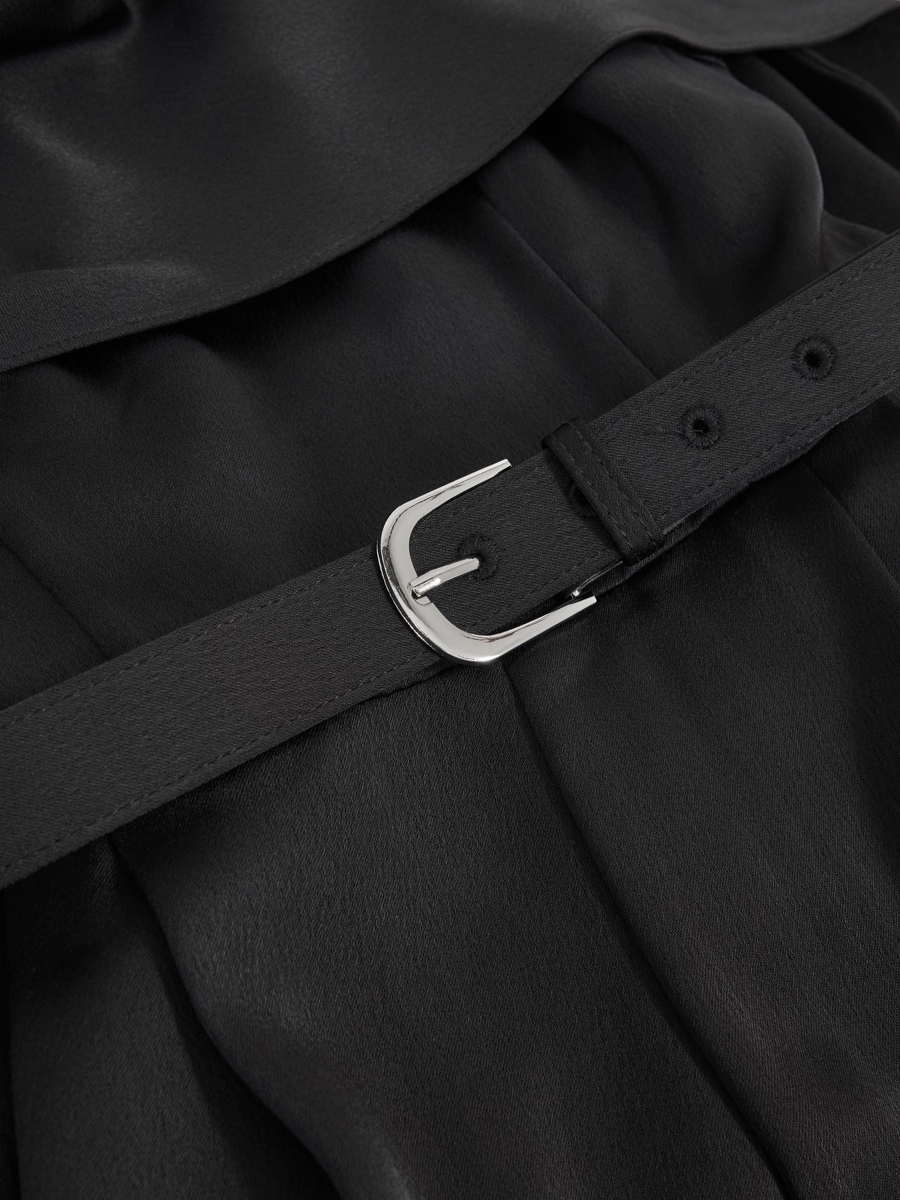 Halston Crepe Wide Leg Cape Jumpsuit in Black