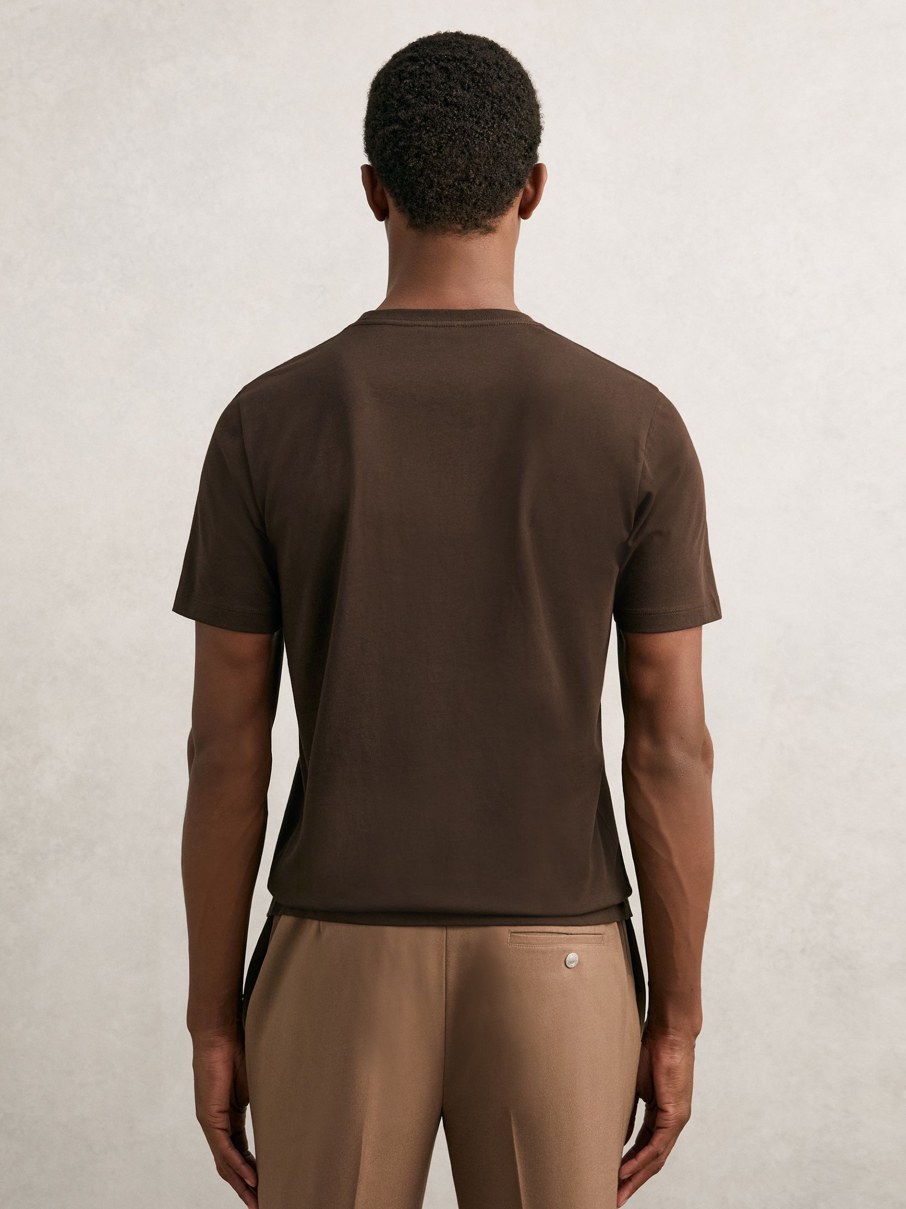 Cotton Crew Neck T-Shirt in Coco Brown