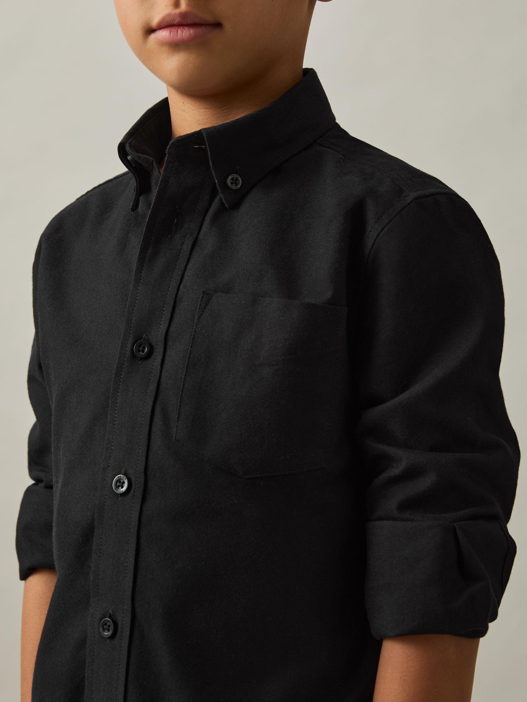 3-9 yrs Button Down Oxford Shirt in Black