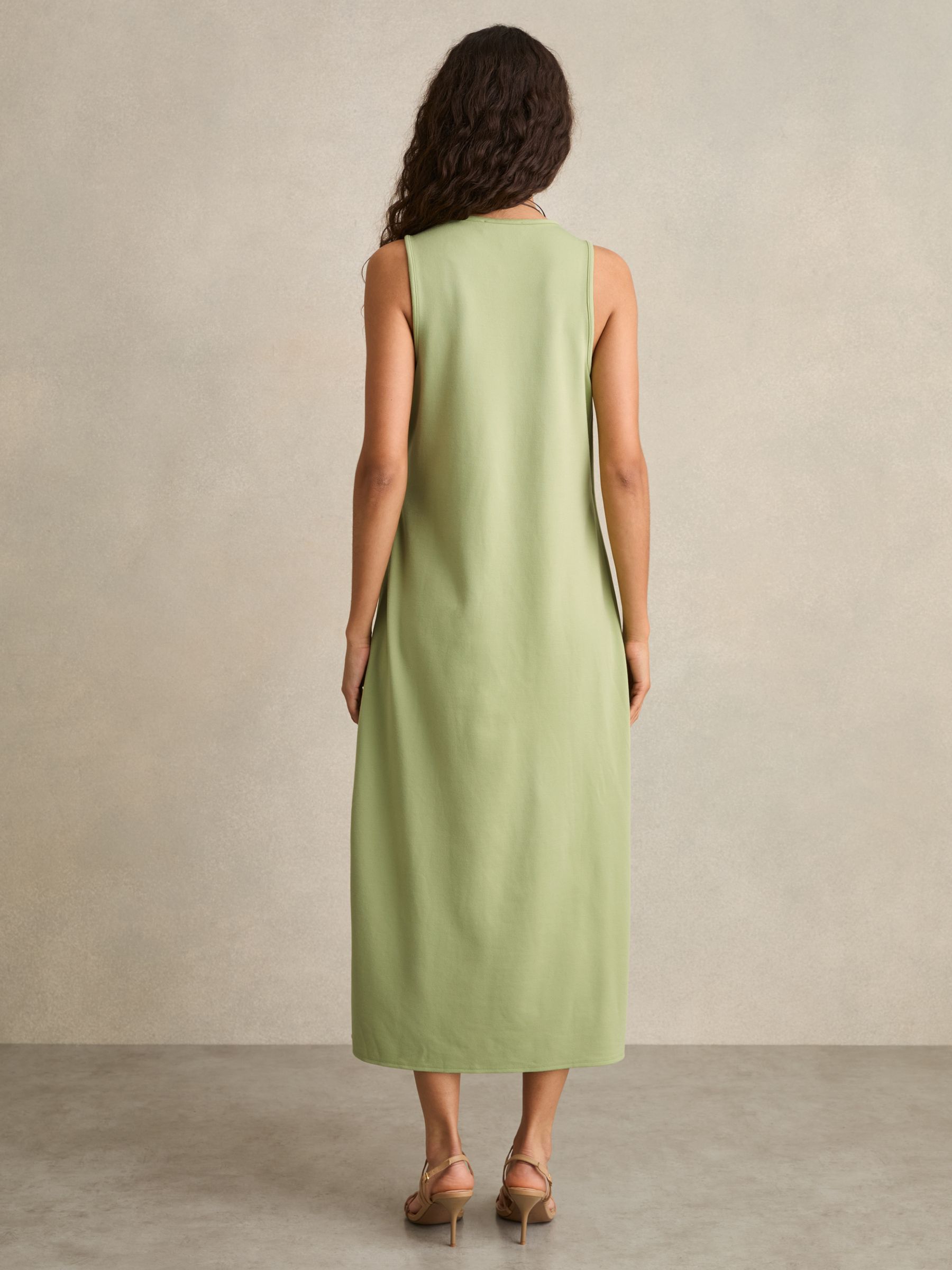 Jersey Knit Maxi Dress in Green