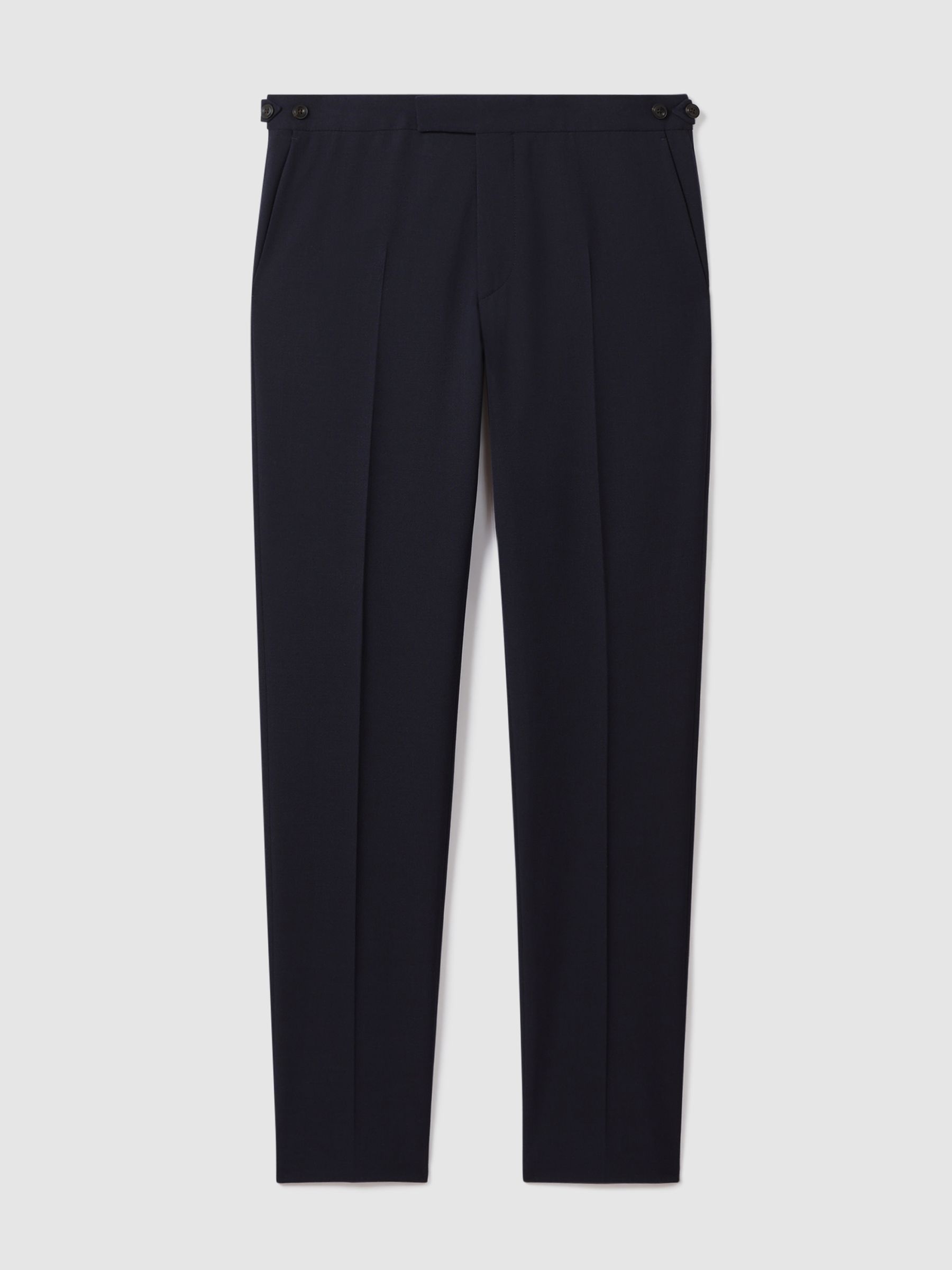 Slim Fit Side Adjuster Trousers in Navy