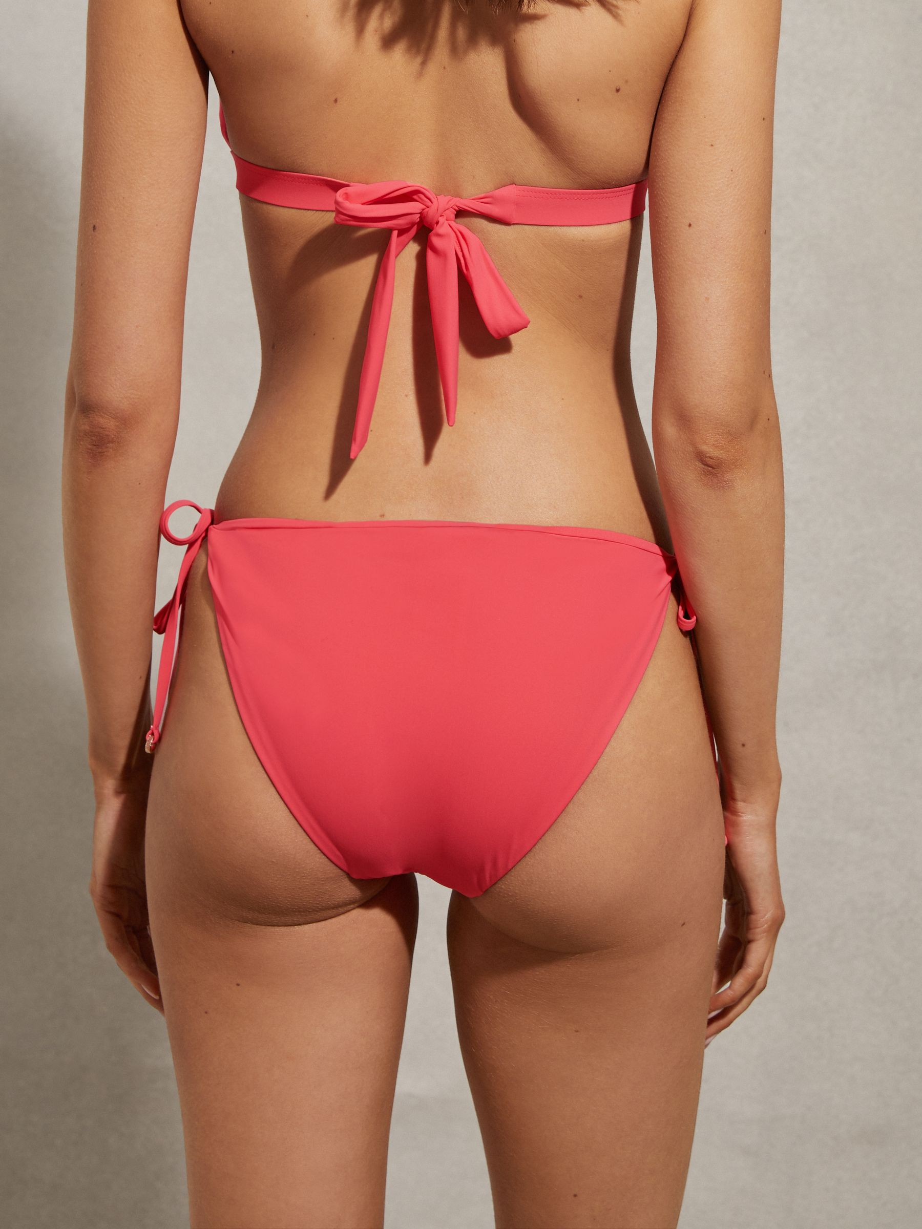Mid Rise Bikini Bottoms in Coral