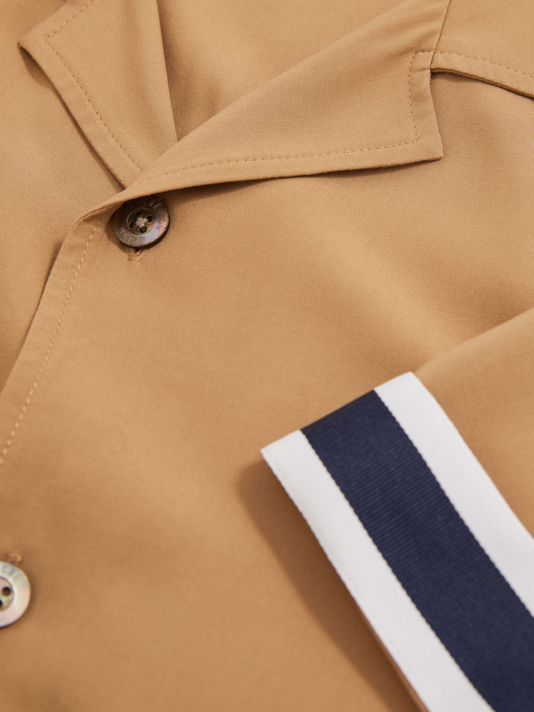 Reiss | Ché Stripe-Cuff Shirt in Camel