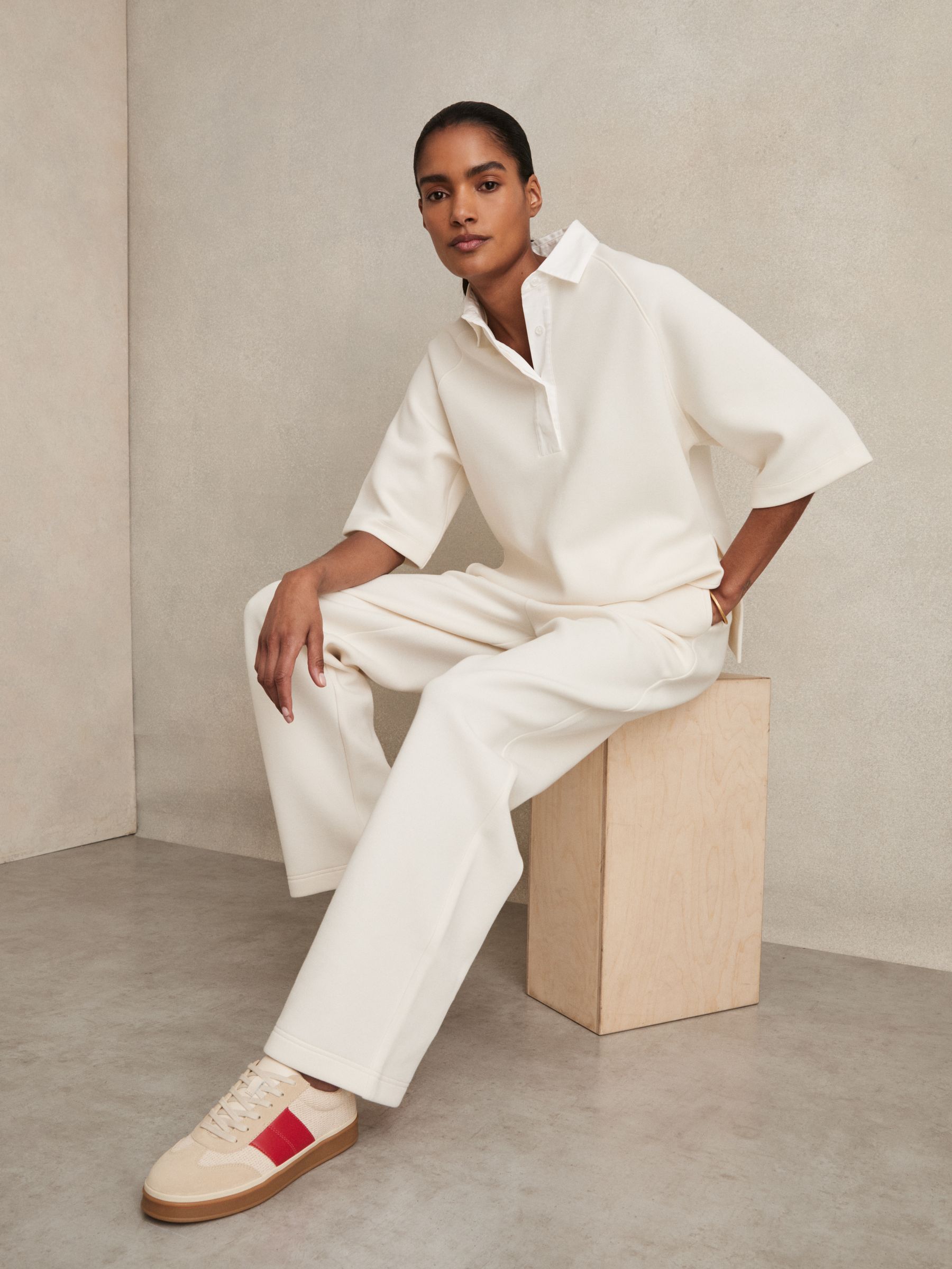 Woven Low-Top Trainers in Neutral