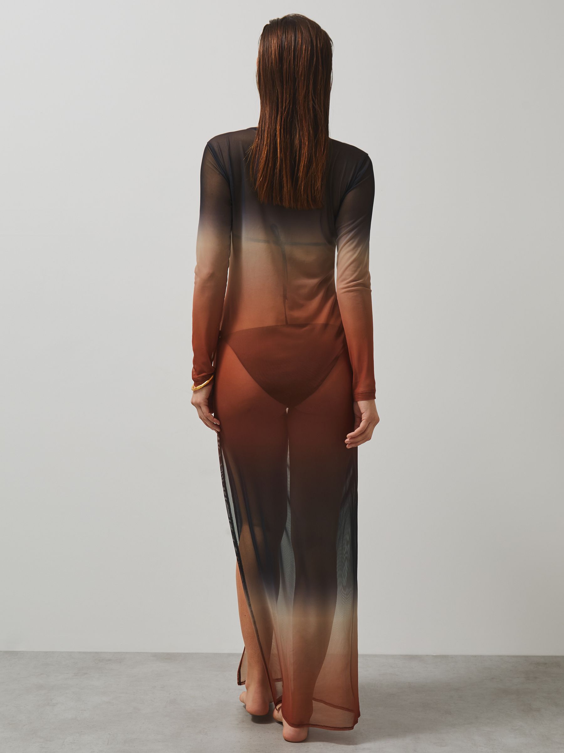 McLaren F1 Team Ombré Mesh Maxi Dress in Multi