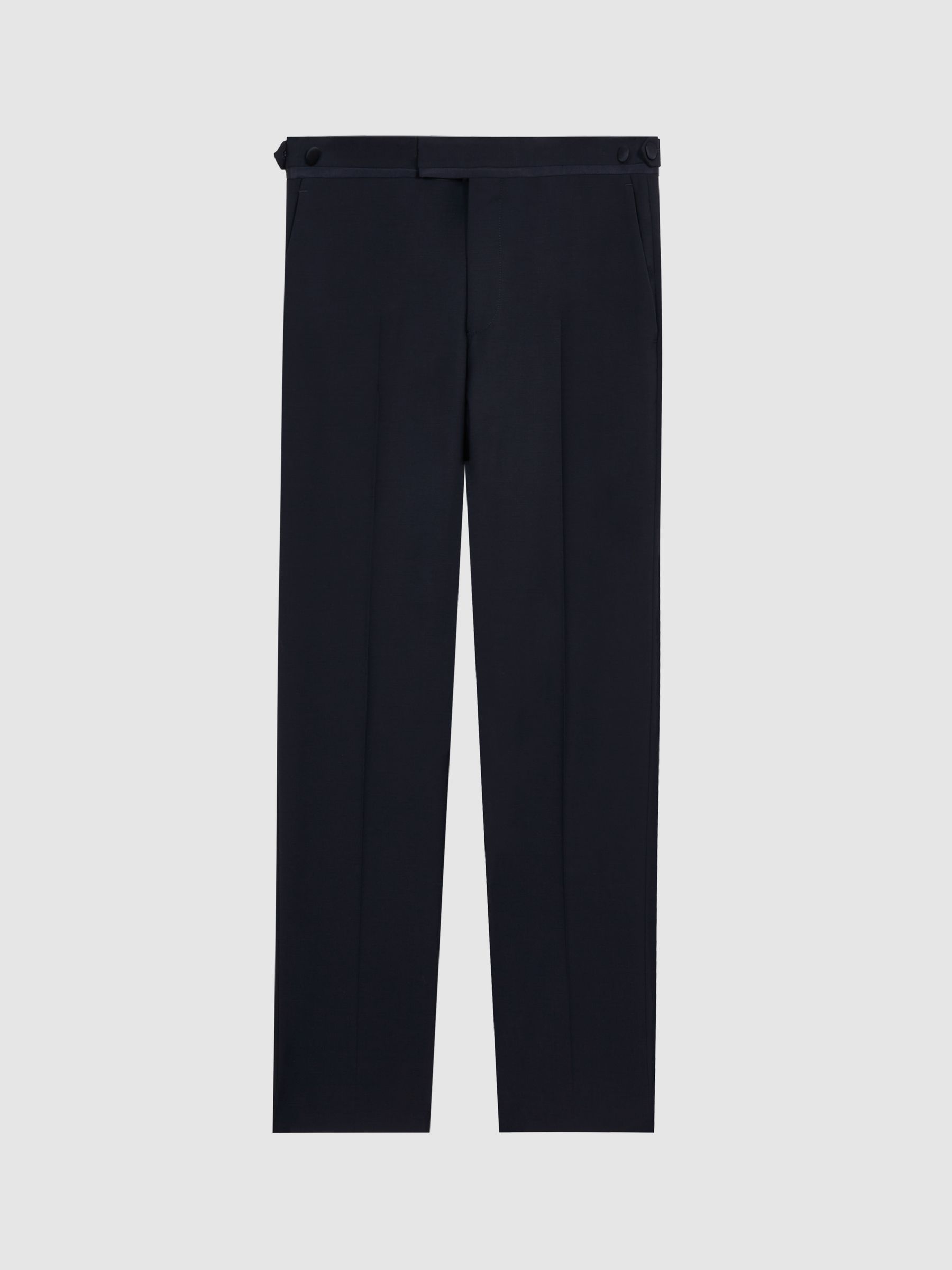 Standard Trim Modern Fit Tuxedo Trousers in Navy