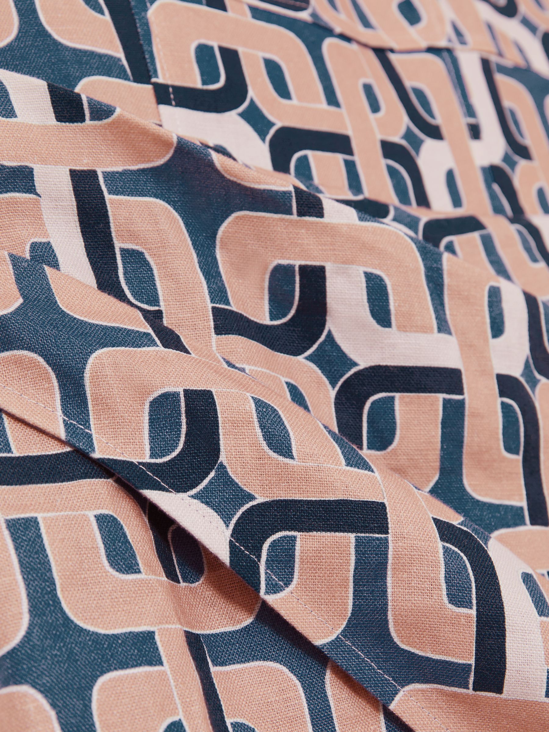 Chain Print Mini Dress in Blue