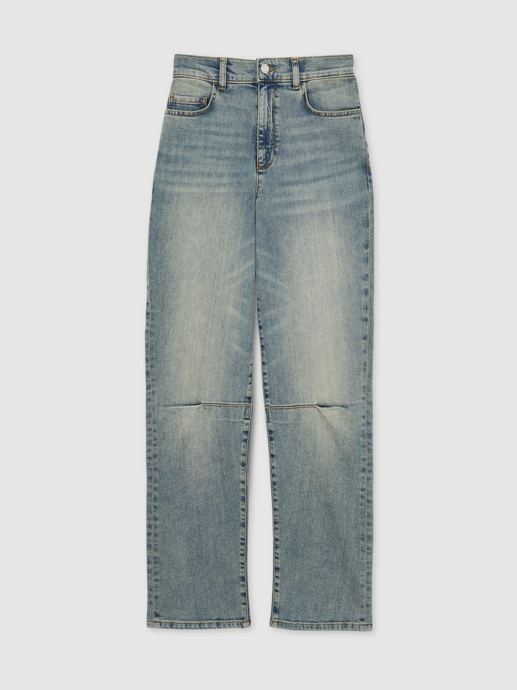 Petite Barrel-Leg Dart Jeans in Light Blue