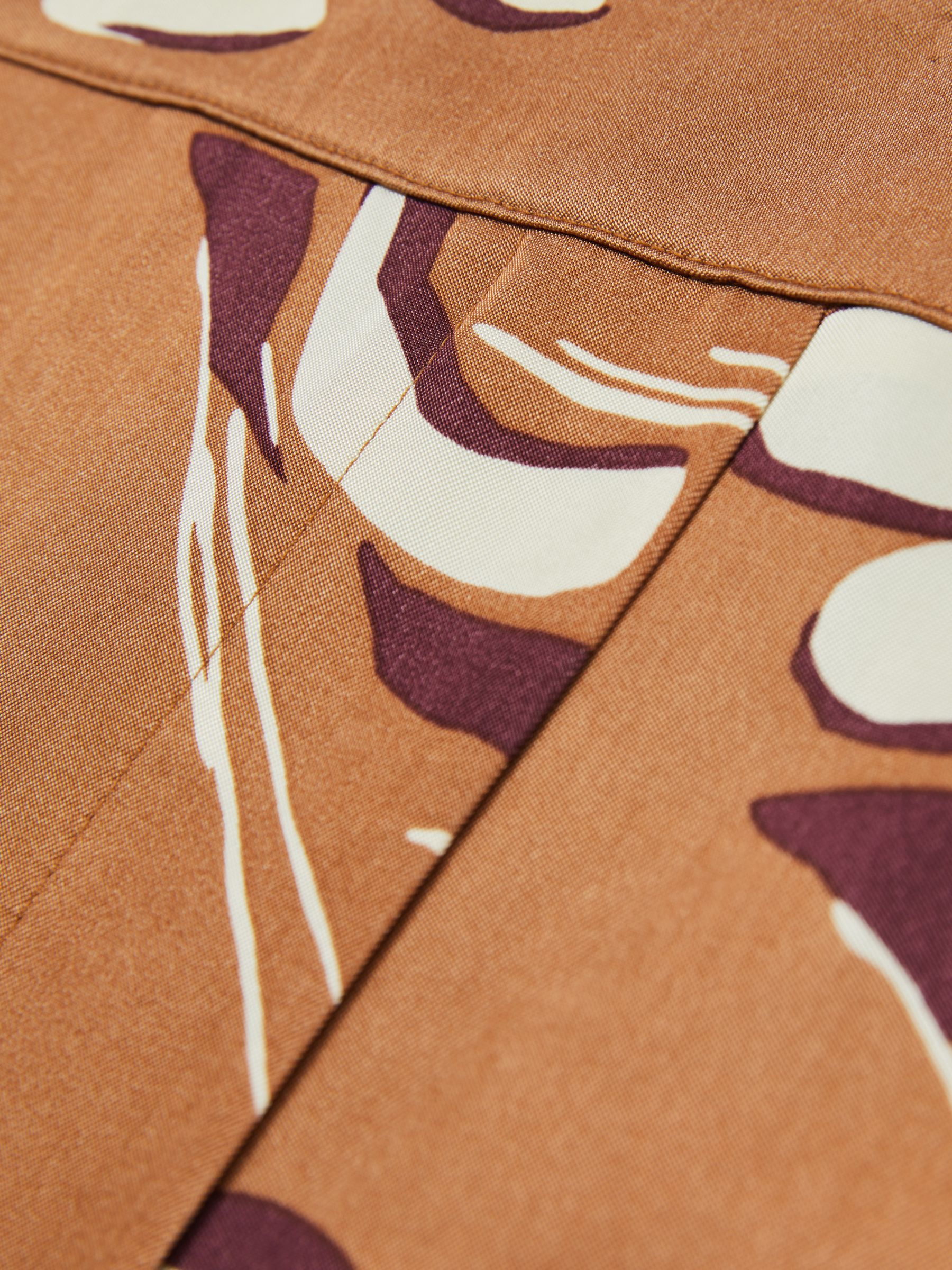 Printed Twill Shorts in Orange