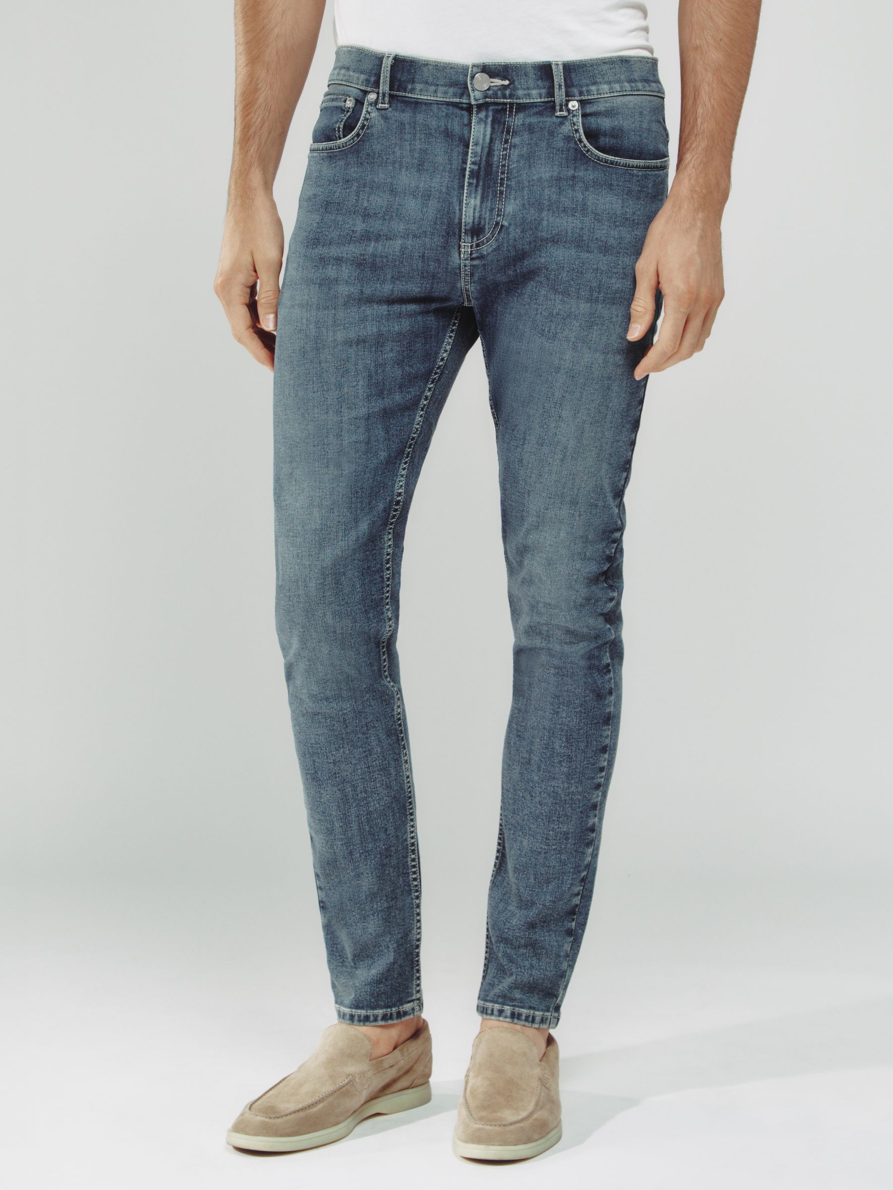 Skinny-Fit Jeans in Washed Indigo Grey Cast