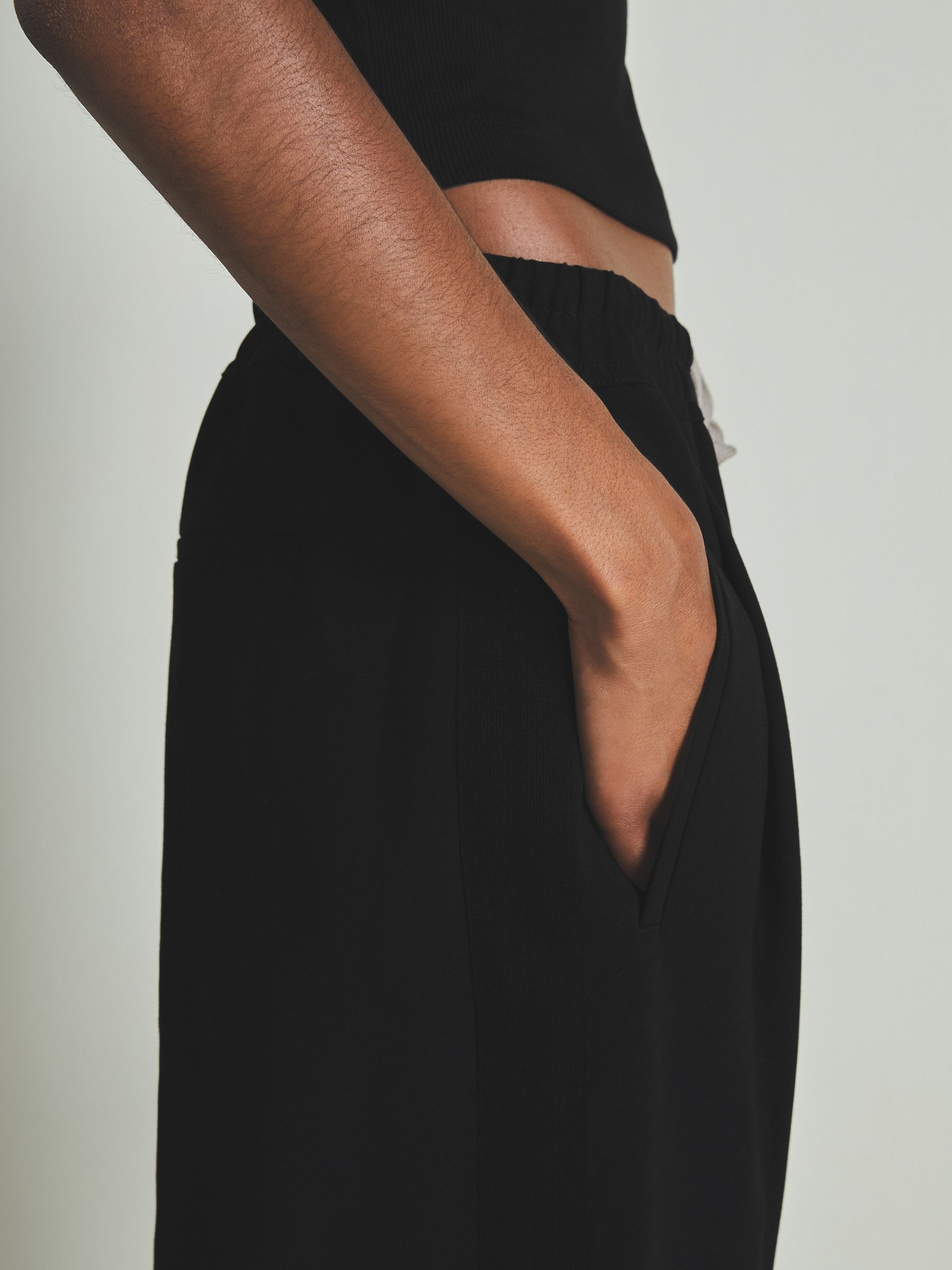 Reiss | Les 100 Ciels Twill Trousers with Wool in Black