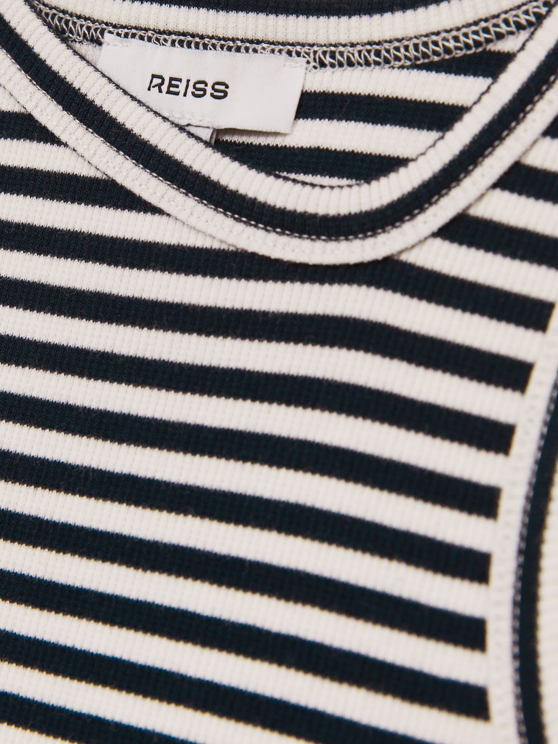 9-13 yrs Stretch-Cotton Stripe Asymmetric Vest in Navy