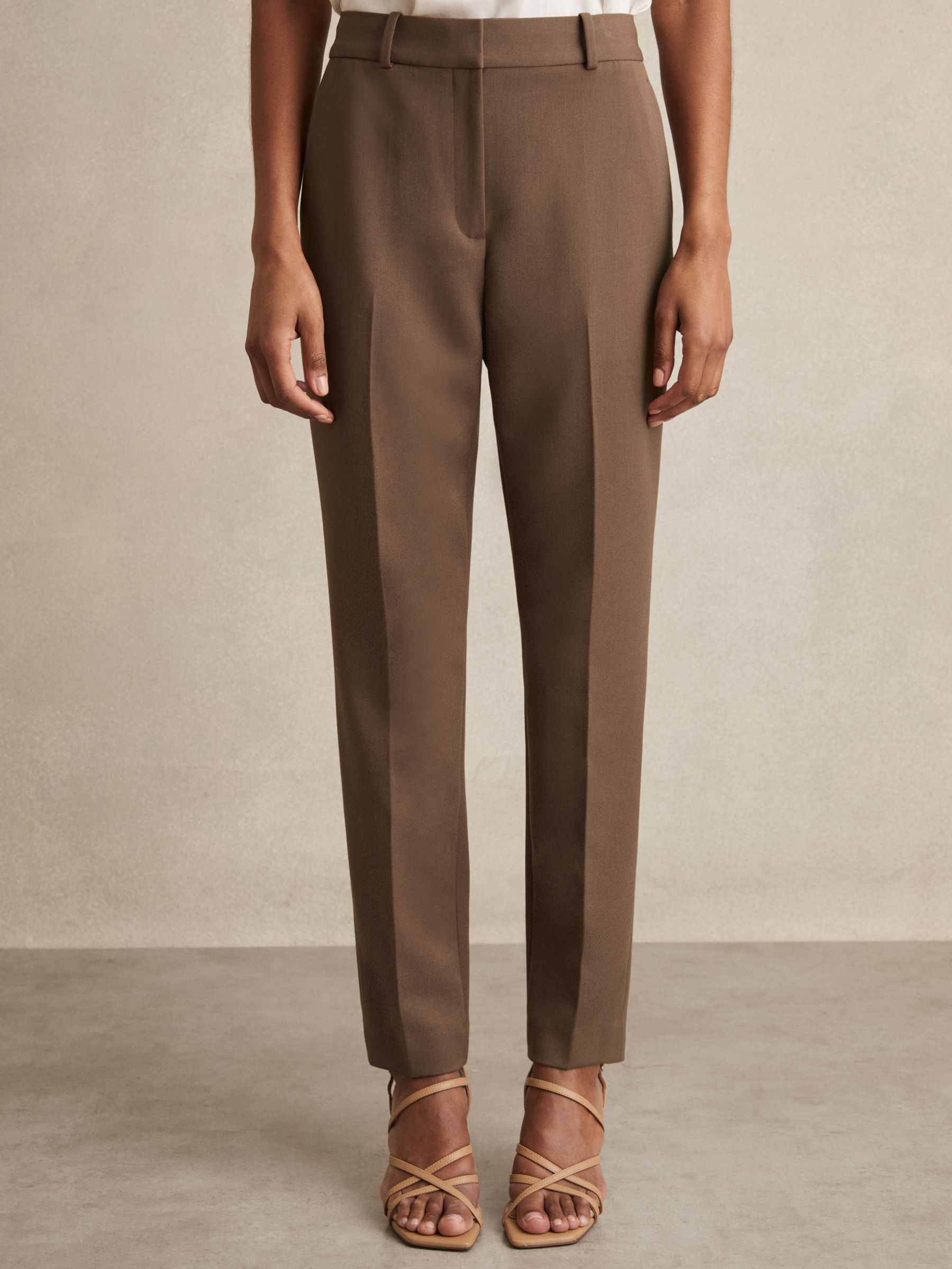 Slim Fit Suit Trousers in Mink Neutral