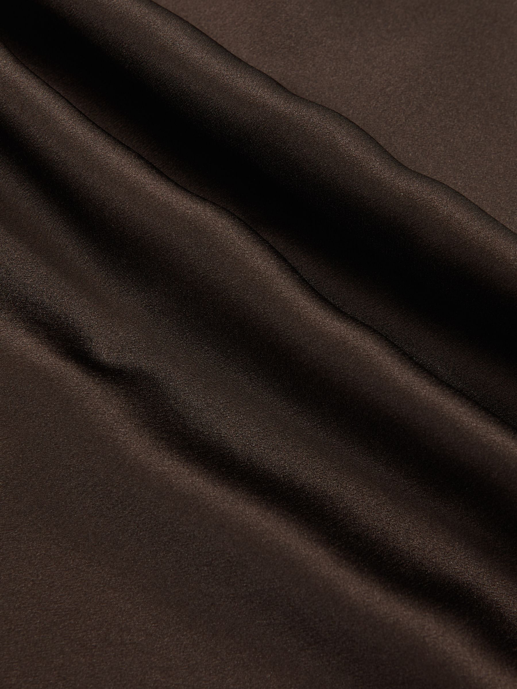 Silk Short-Sleeve Top in Chocolate Brown